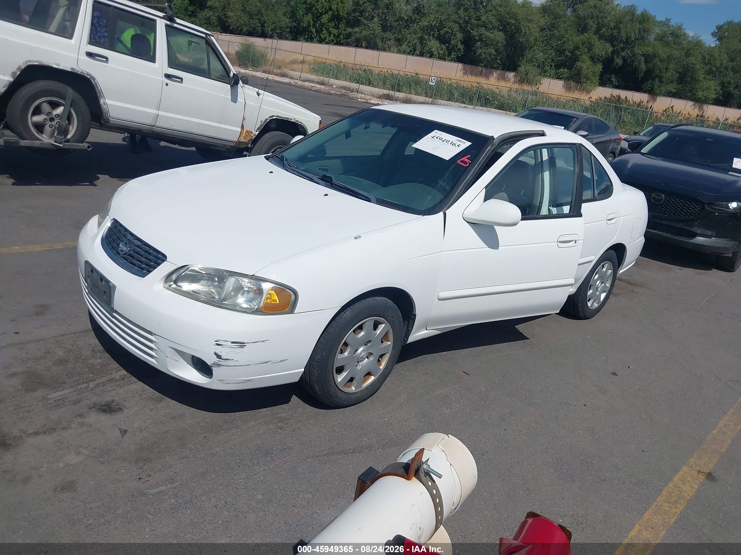 2002 Nissan Sentra Gxe White vin: 3N1CB51D22L602686
