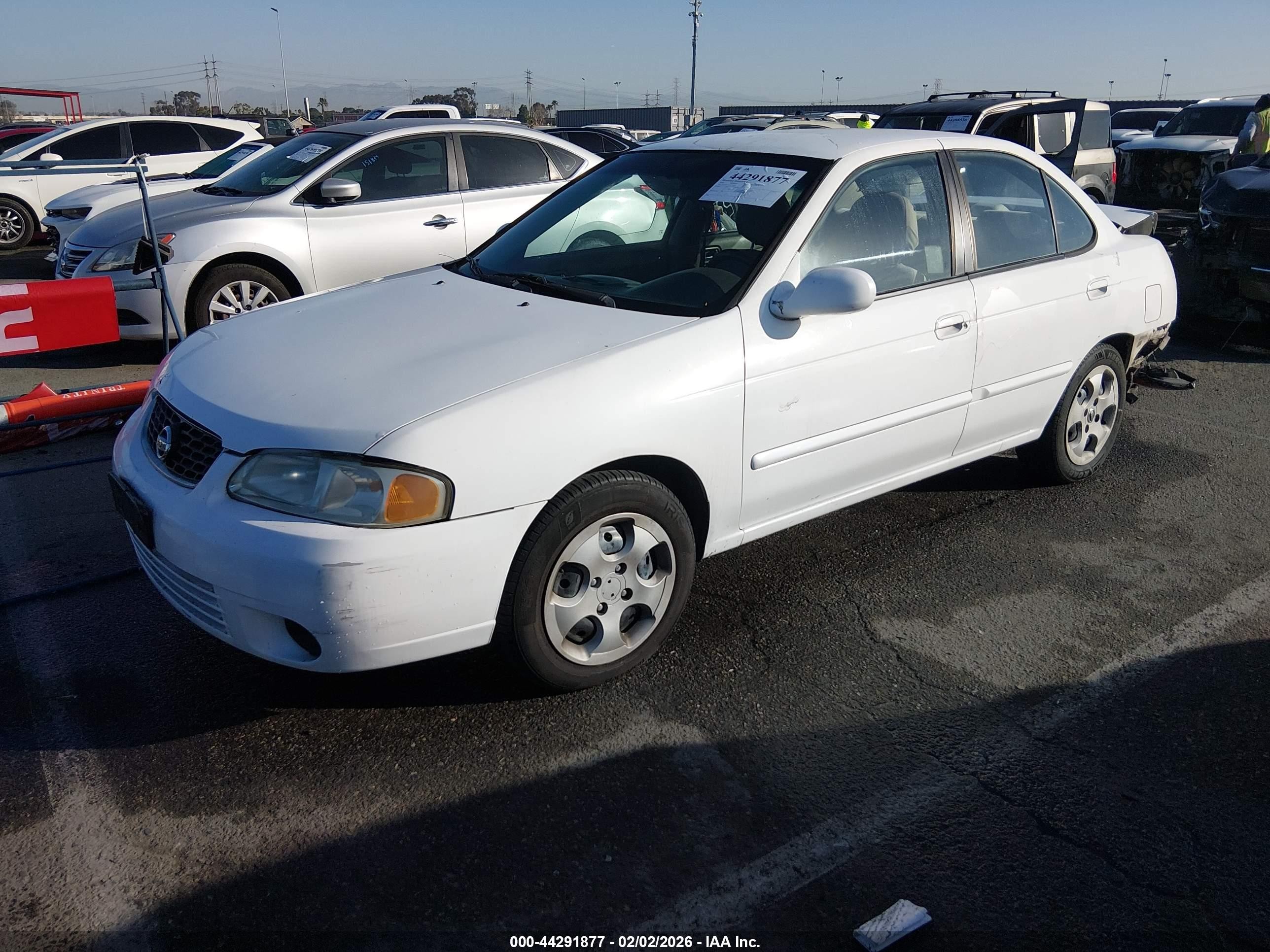 2003 Nissan Sentra Xe White vin: 3N1CB51D23L793334