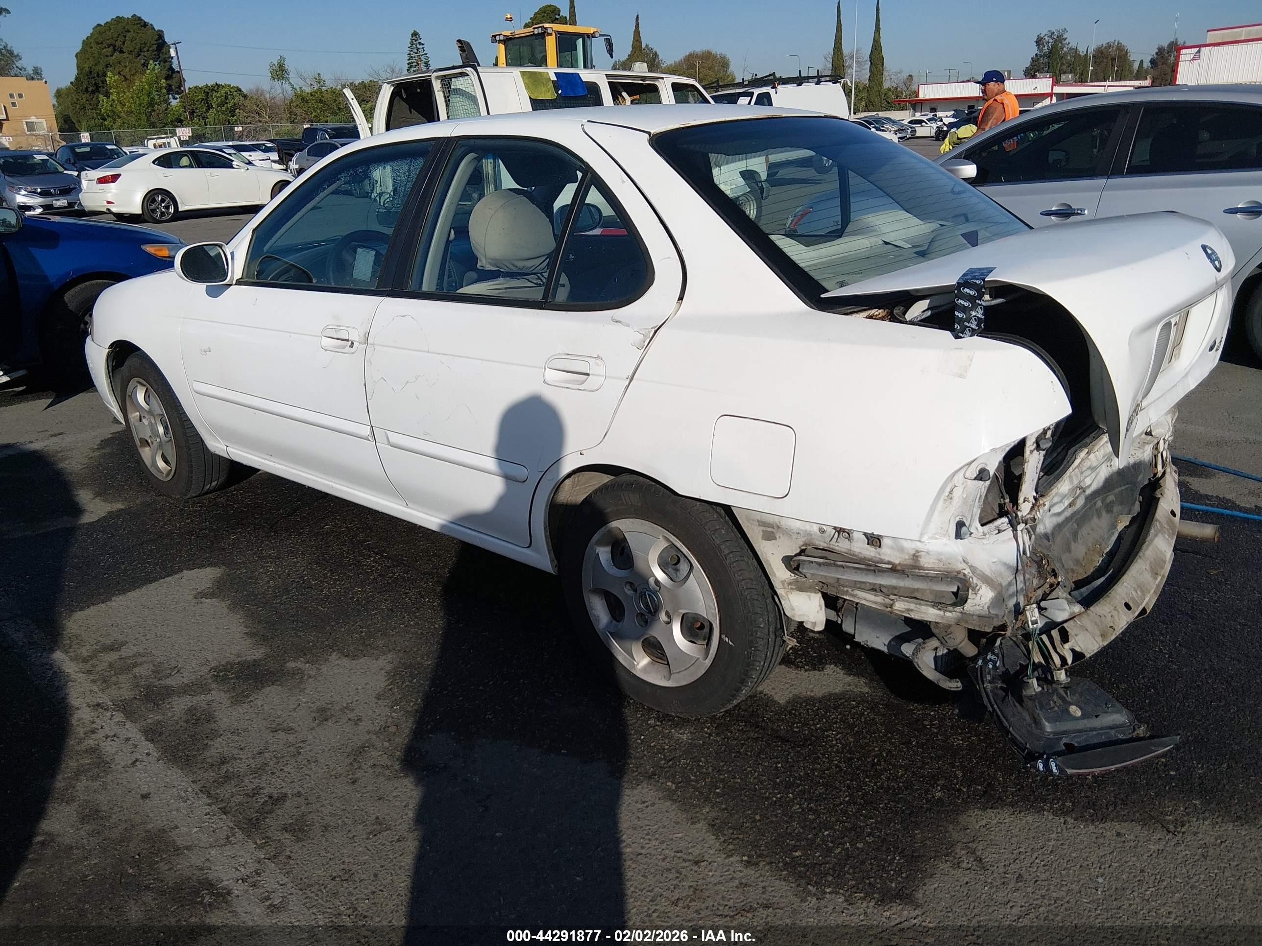 2003 Nissan Sentra Xe White vin: 3N1CB51D23L793334