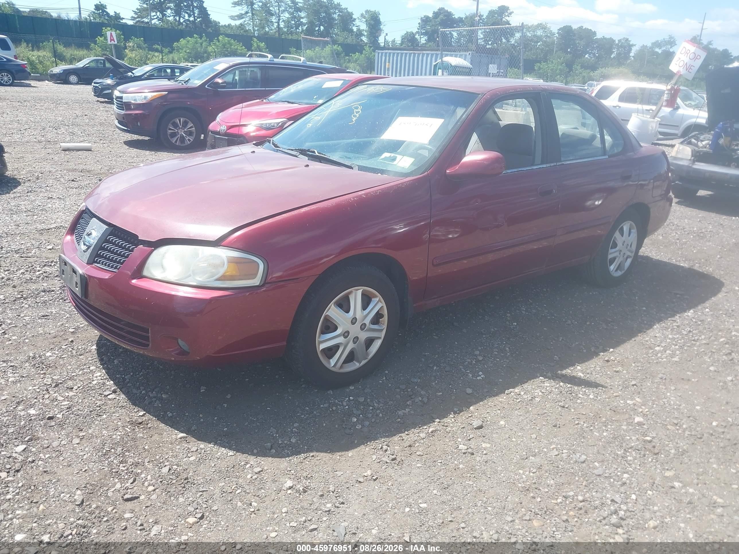 2004 Nissan Sentra 1.8s Red vin: 3N1CB51D24L891927