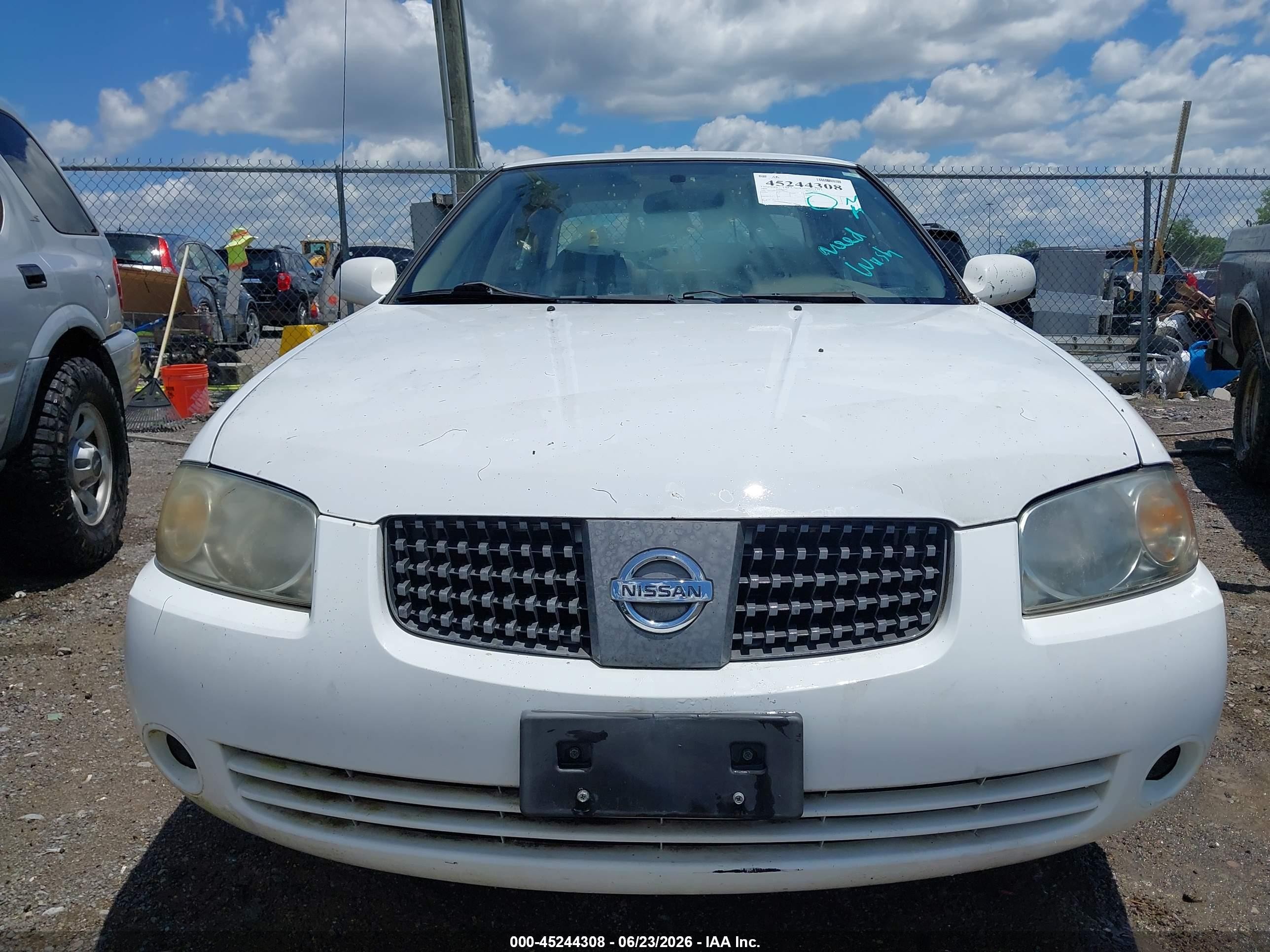 2005 Nissan Sentra 1.8s White vin: 3N1CB51D25L530005
