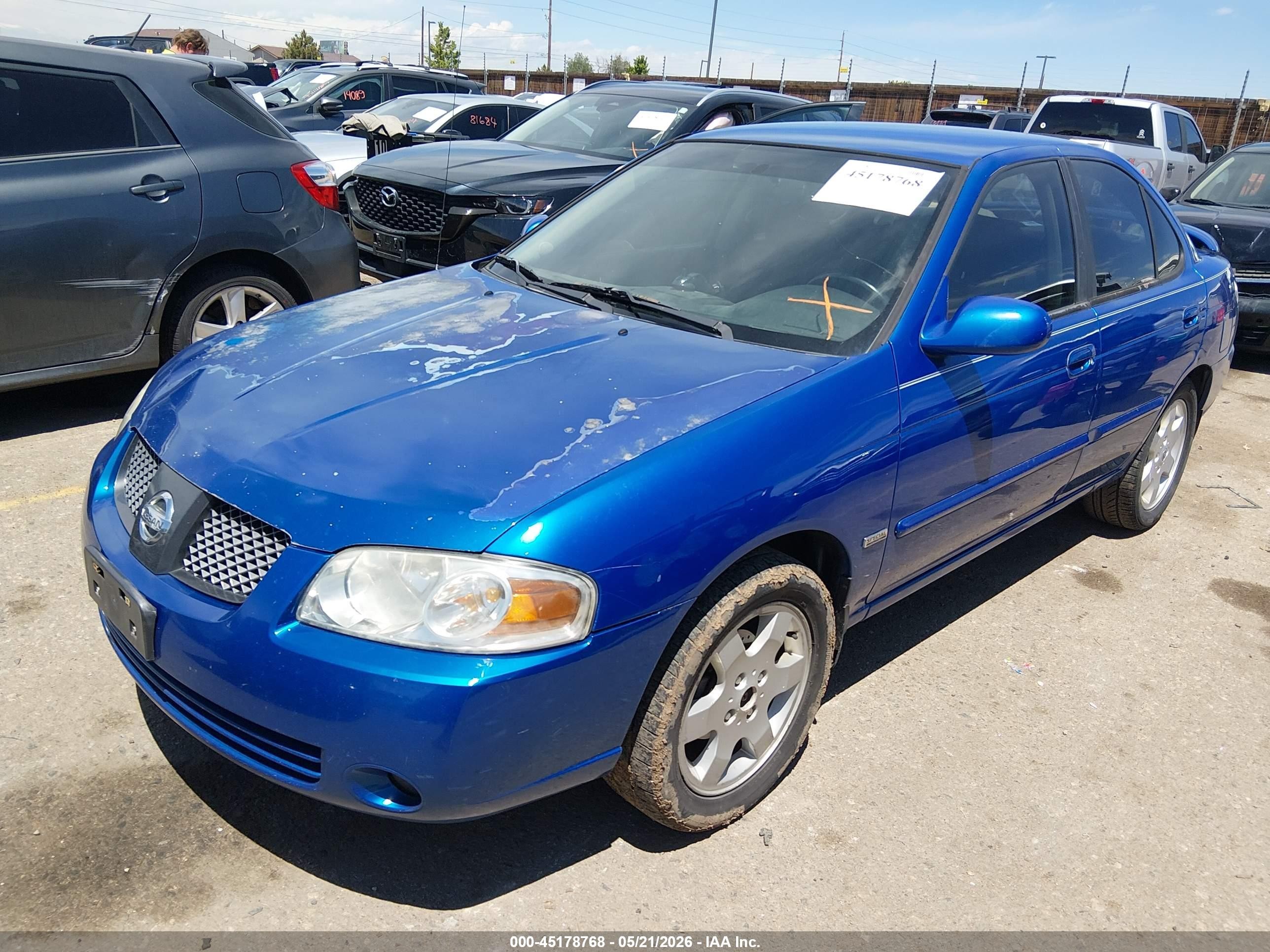 2006 Nissan Sentra 1.8s Blue vin: 3N1CB51D26L494706