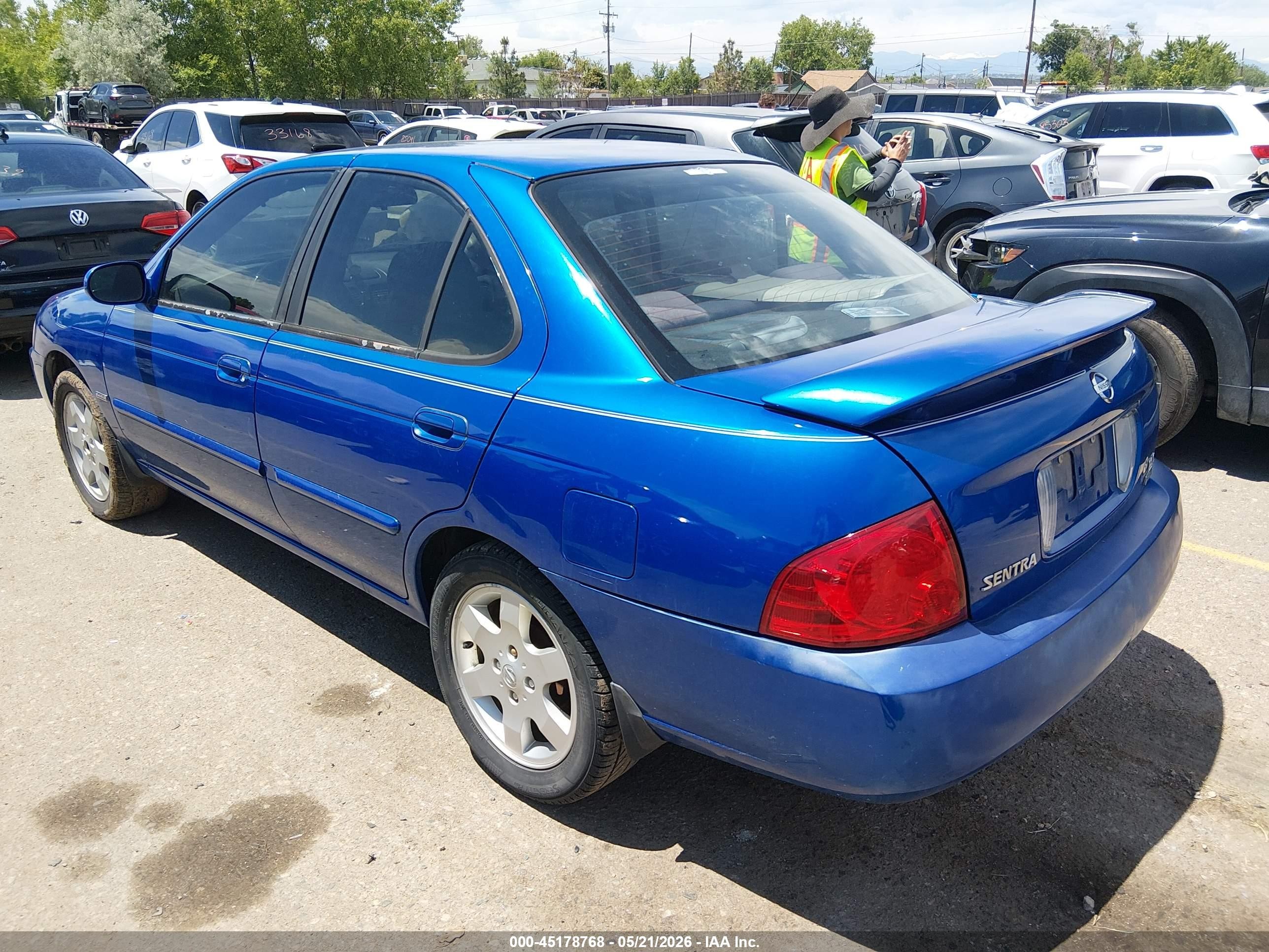2006 Nissan Sentra 1.8s Blue vin: 3N1CB51D26L494706