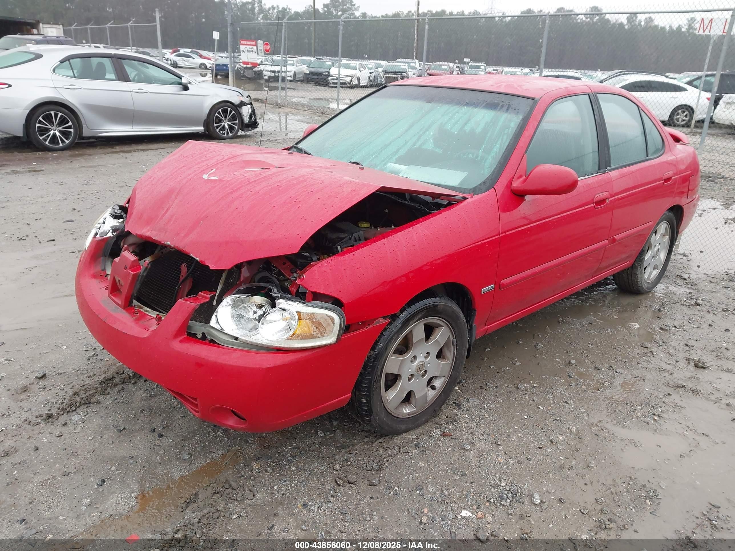 2006 Nissan Sentra 1.8s Красный vin: 3N1CB51D26L617646
