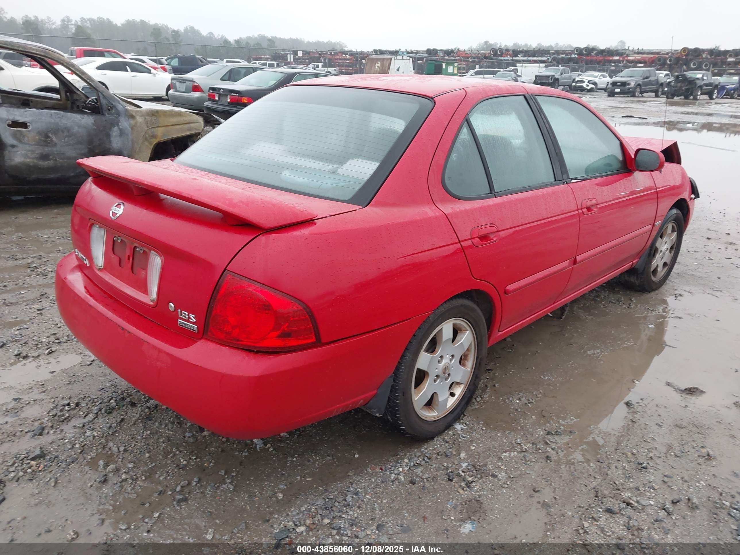 2006 Nissan Sentra 1.8s Красный vin: 3N1CB51D26L617646