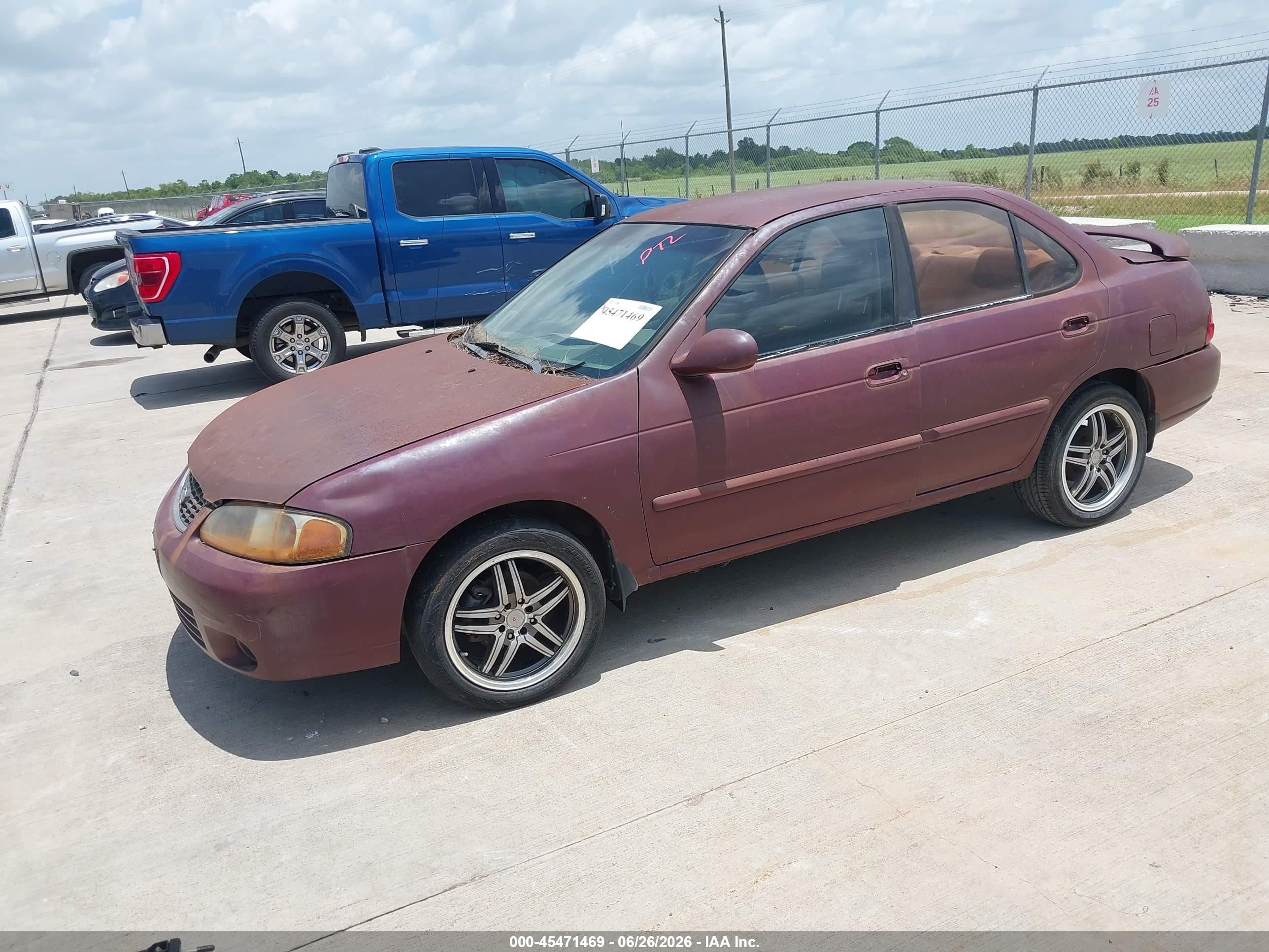 2002 Nissan Sentra Xe/gxe Red vin: 3N1CB51D32L667224