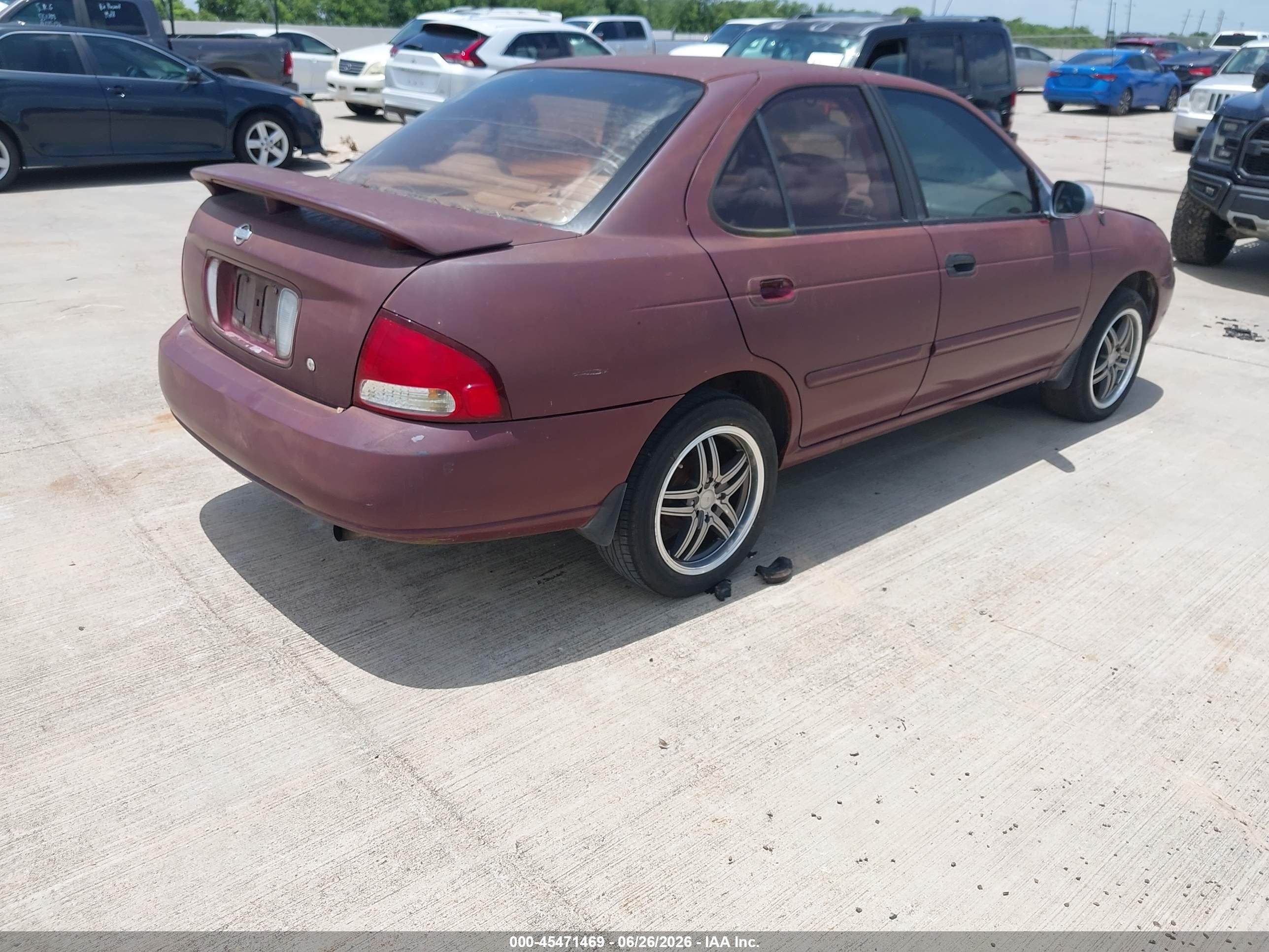 2002 Nissan Sentra Xe/gxe Red vin: 3N1CB51D32L667224