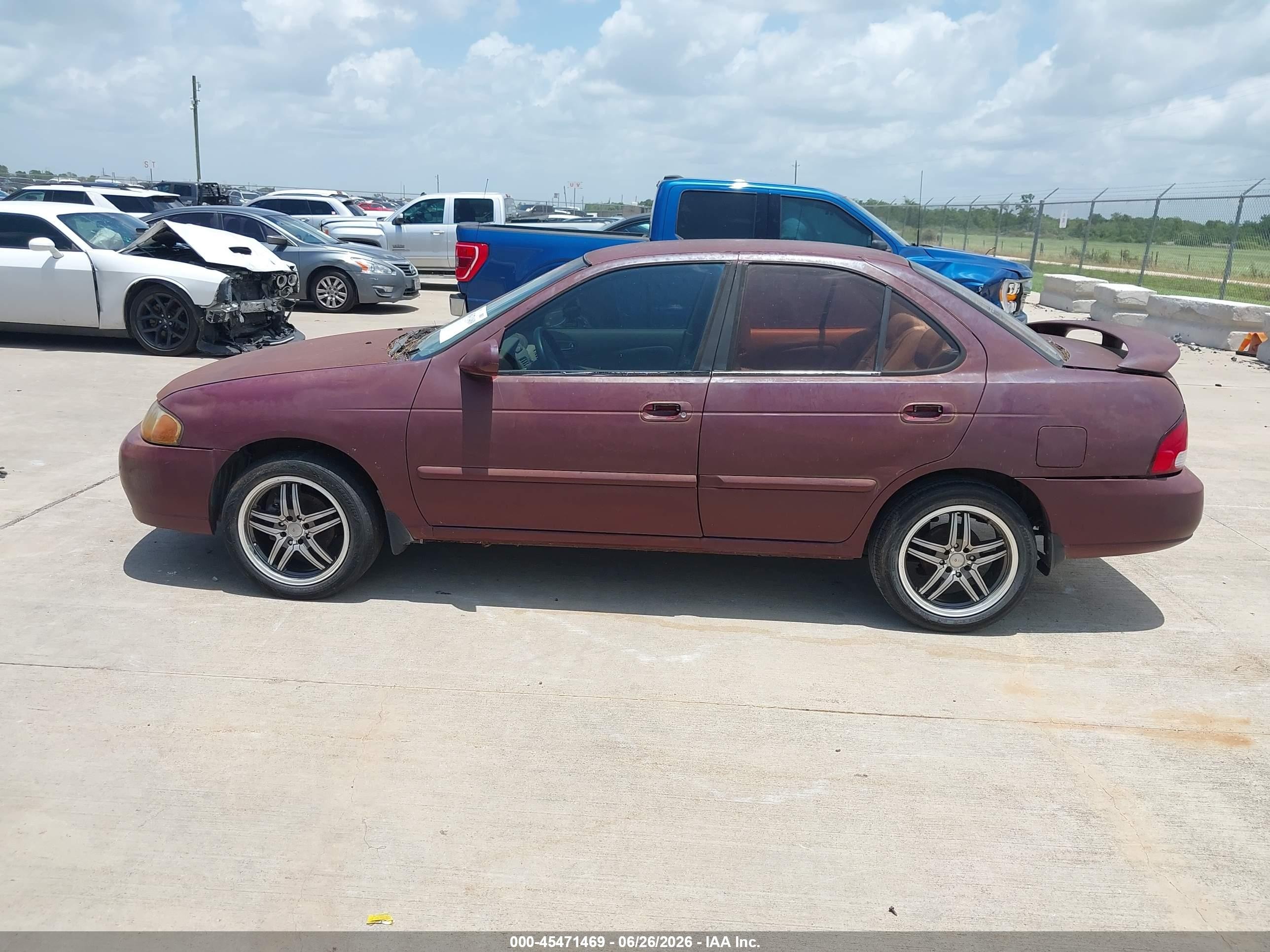 2002 Nissan Sentra Xe/gxe Red vin: 3N1CB51D32L667224