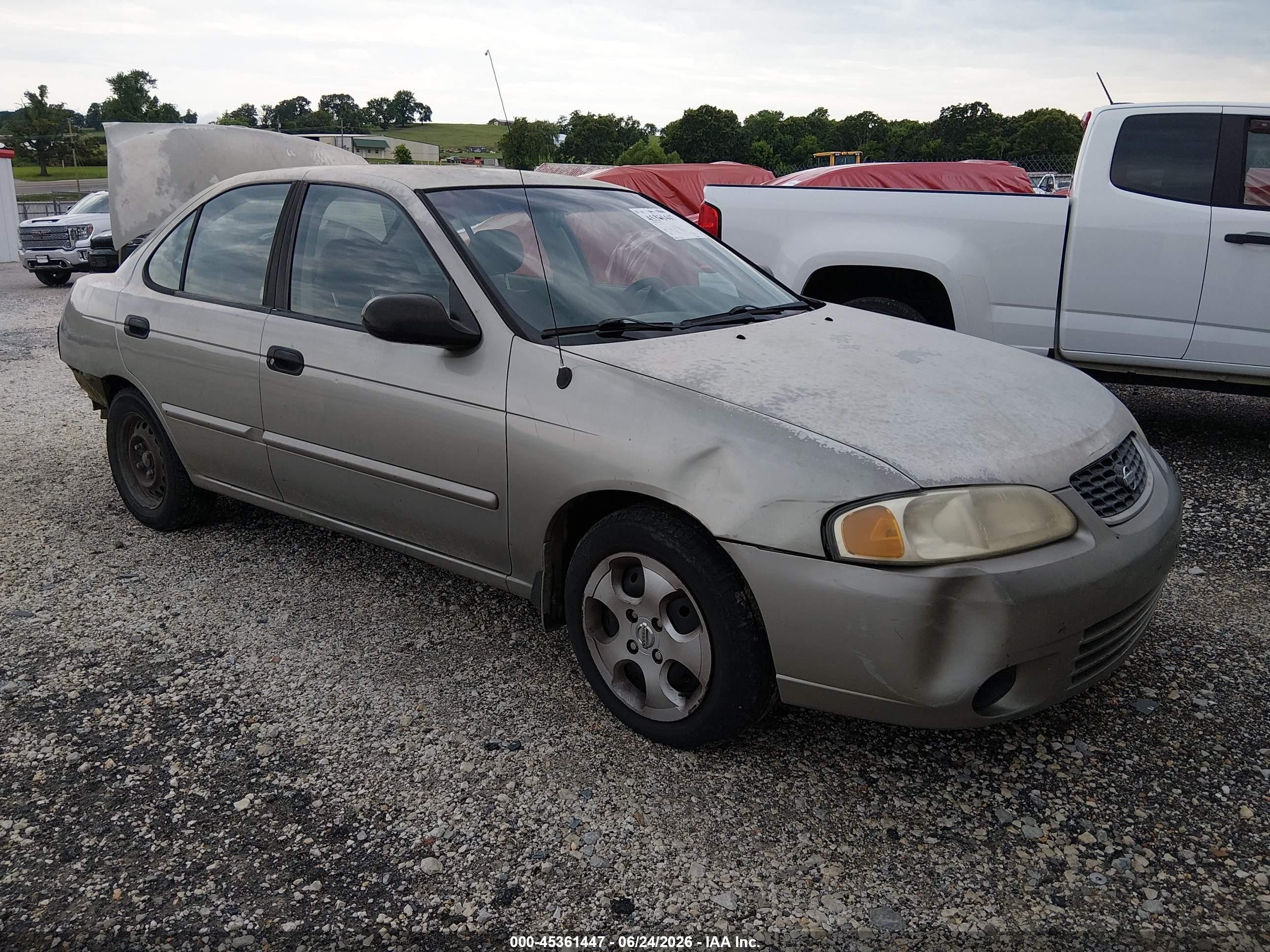 2002 Nissan Sentra Xe Silver vin: 3N1CB51D32L682466