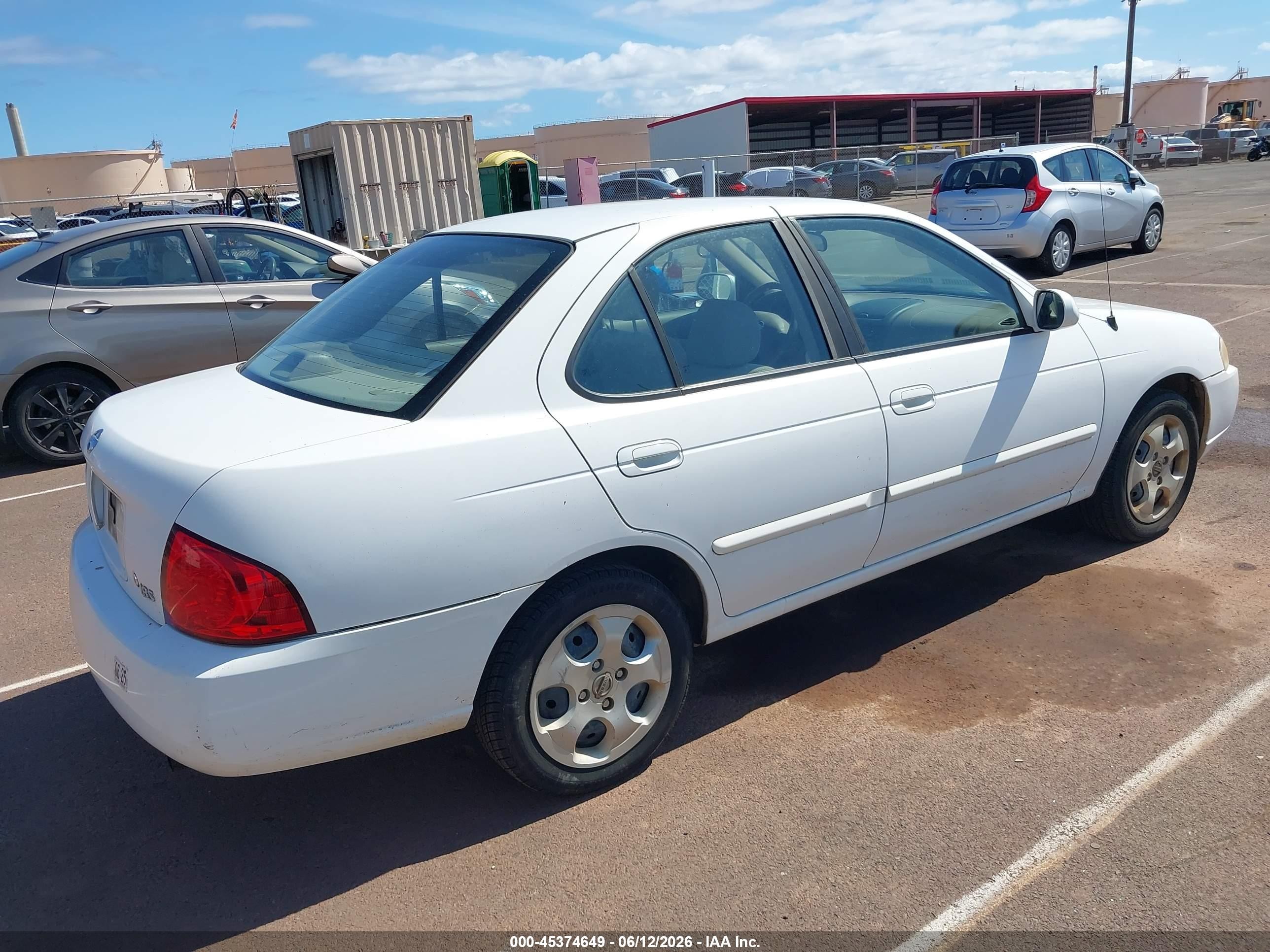2004 Nissan Sentra 1.8s White vin: 3N1CB51D34L457385