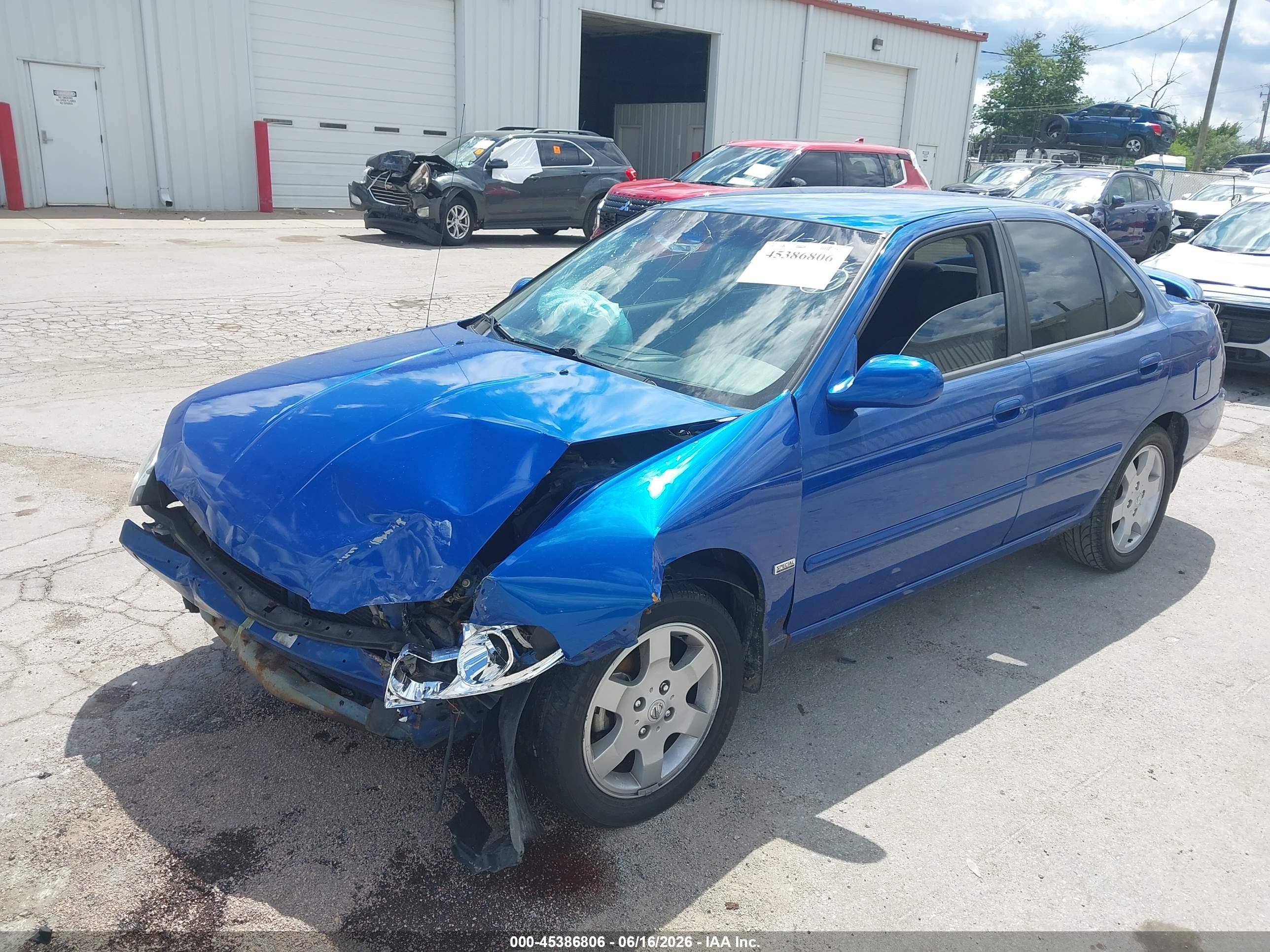 2006 Nissan Sentra 1.8s Blue vin: 3N1CB51D36L494097