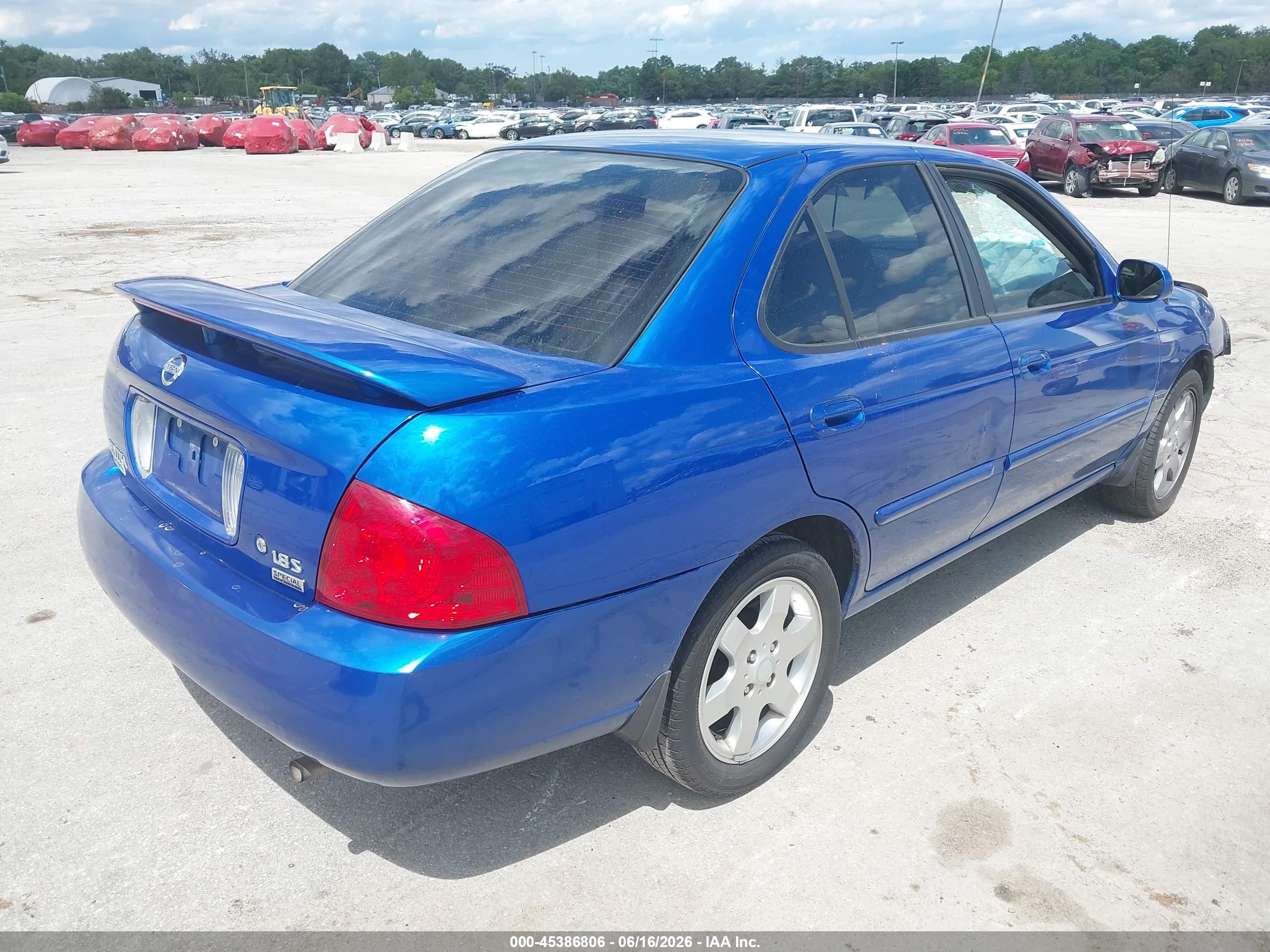 2006 Nissan Sentra 1.8s Blue vin: 3N1CB51D36L494097