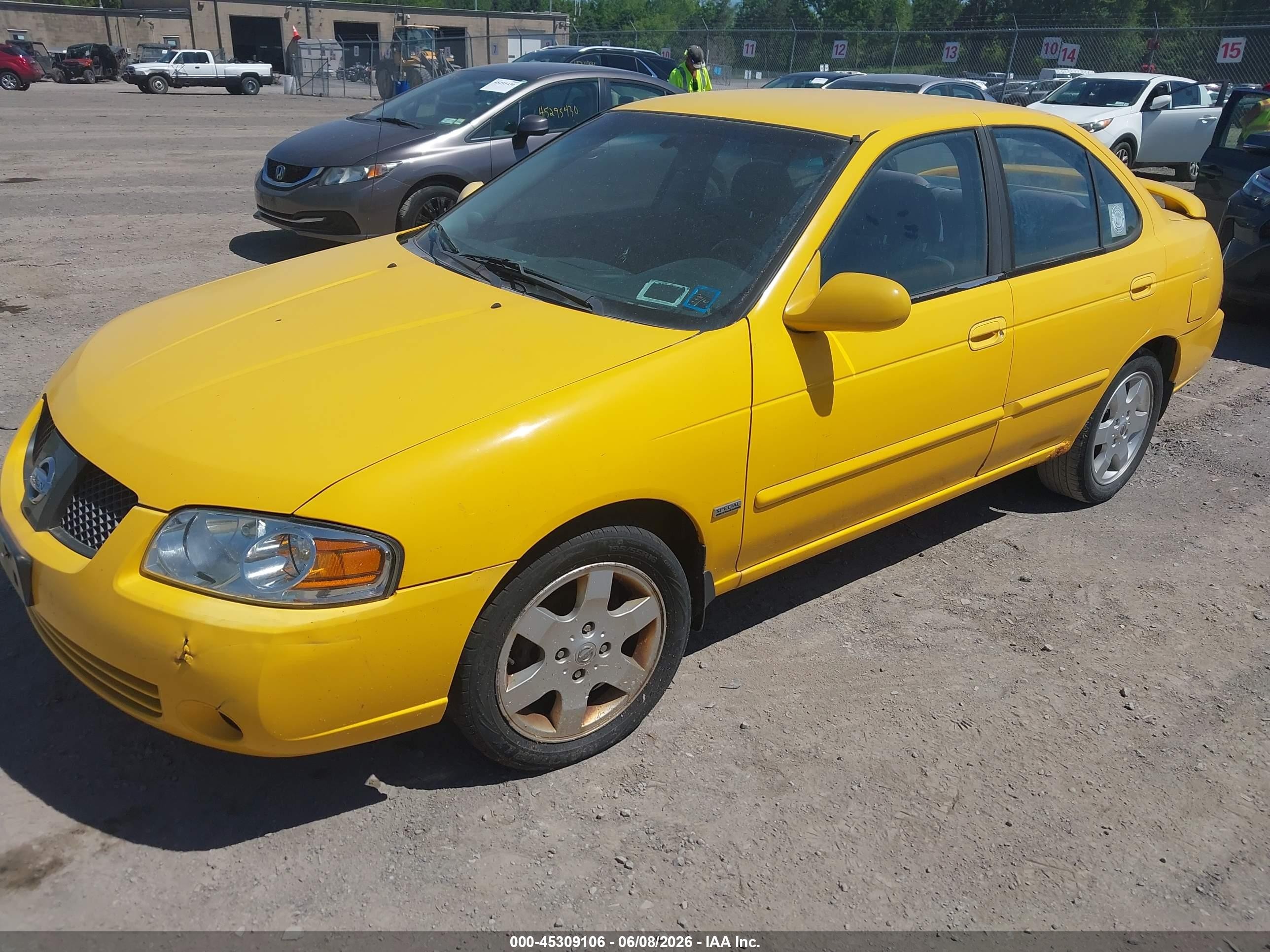 2006 Nissan Sentra 1.8s Yellow vin: 3N1CB51D36L514462