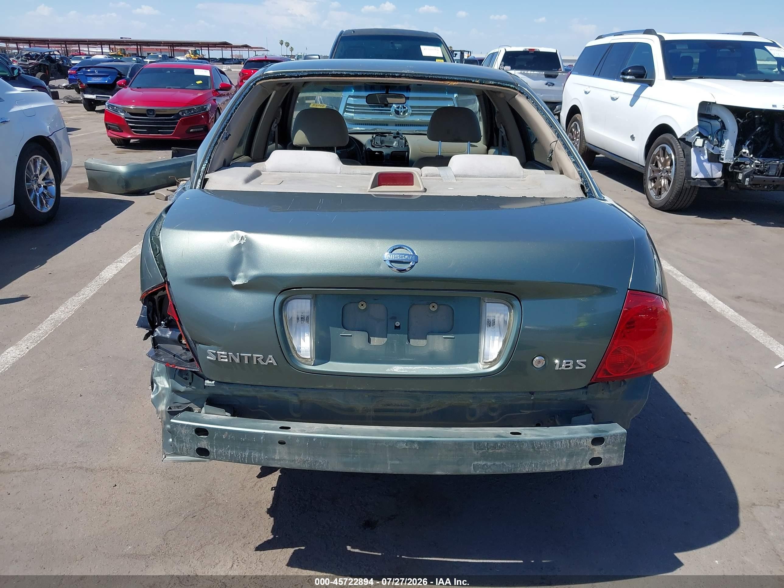 2006 Nissan Sentra 1.8s Green vin: 3N1CB51D36L528460
