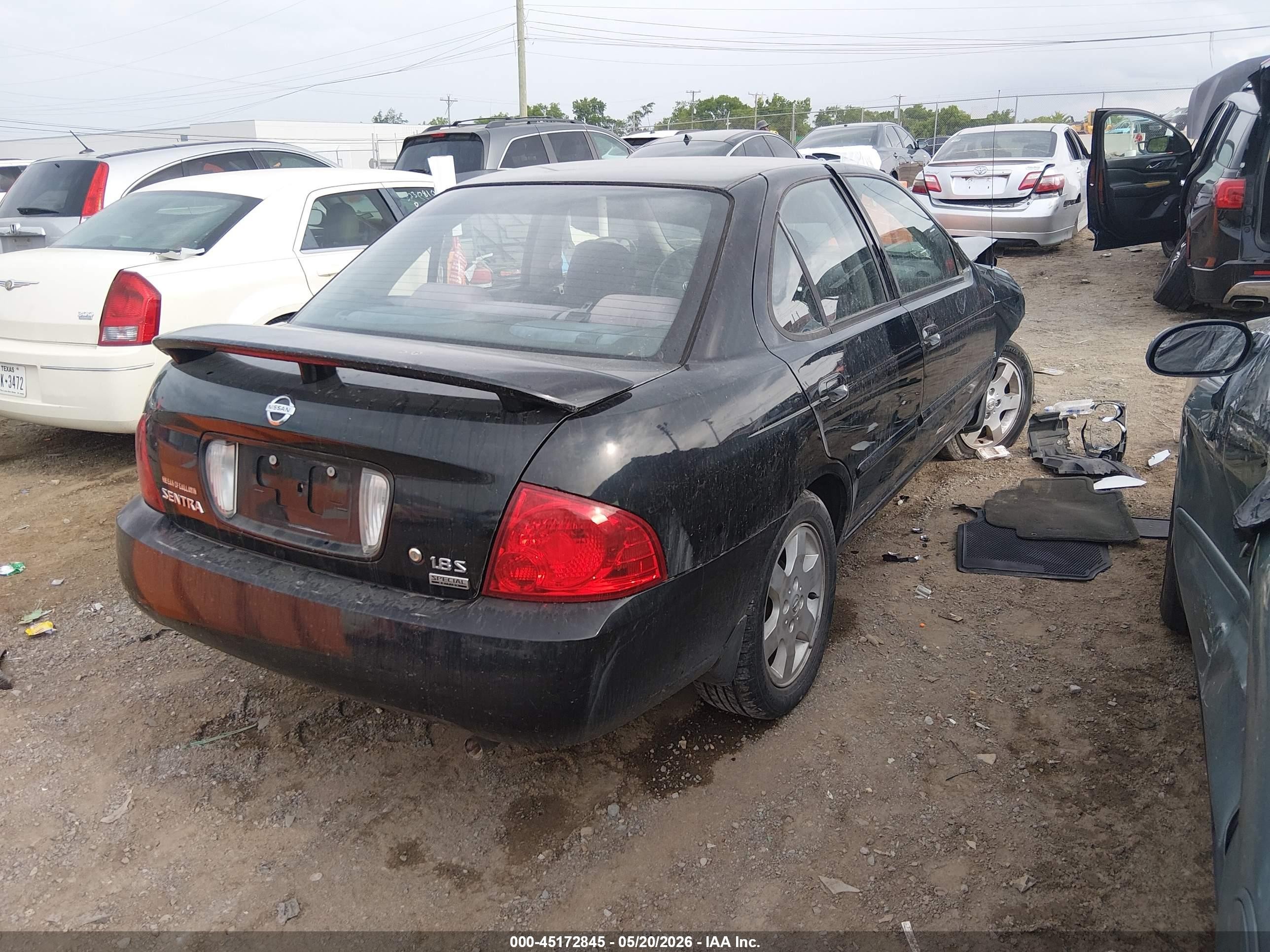 2006 Nissan Sentra 1.8s Black vin: 3N1CB51D36L612634