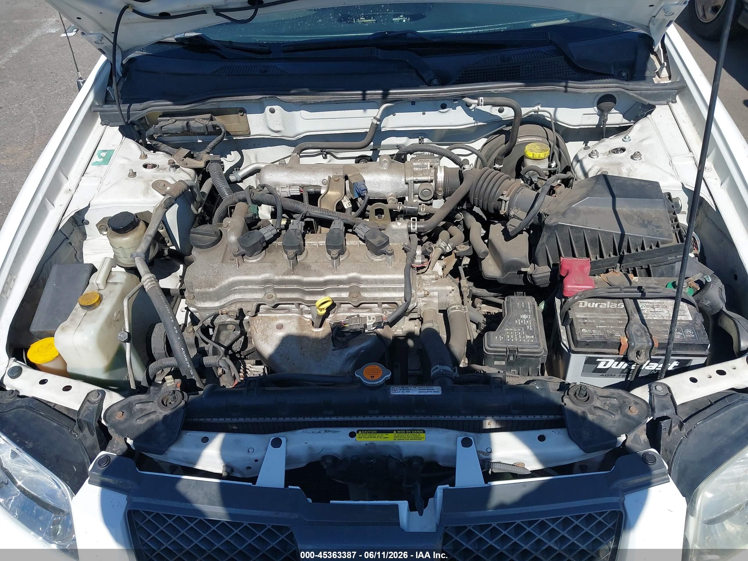 2006 Nissan Sentra 1.8s White vin: 3N1CB51D36L634097