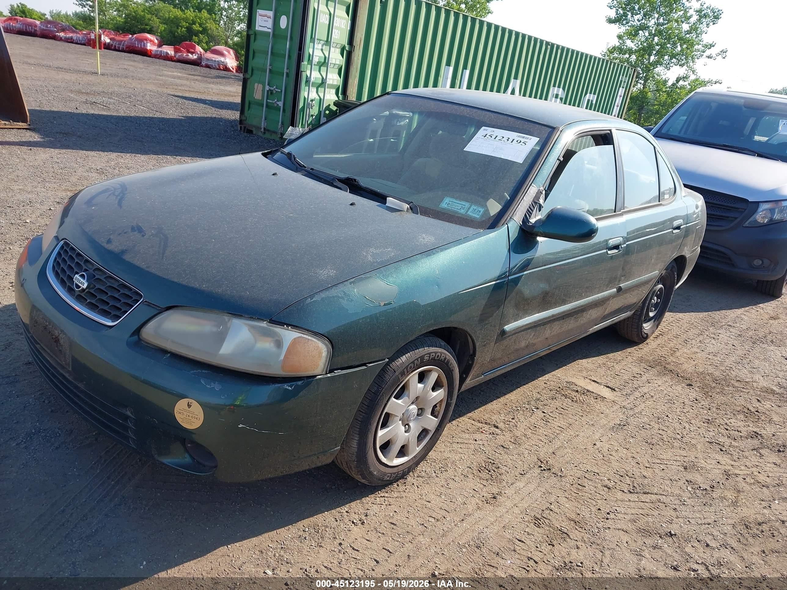 2000 Nissan Sentra Gxe/xe Green vin: 3N1CB51D3YL314815