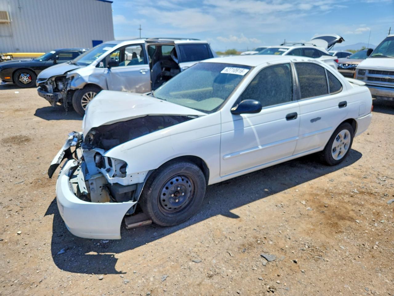 2003 Nissan Sentra Xe White vin: 3N1CB51D43L788605