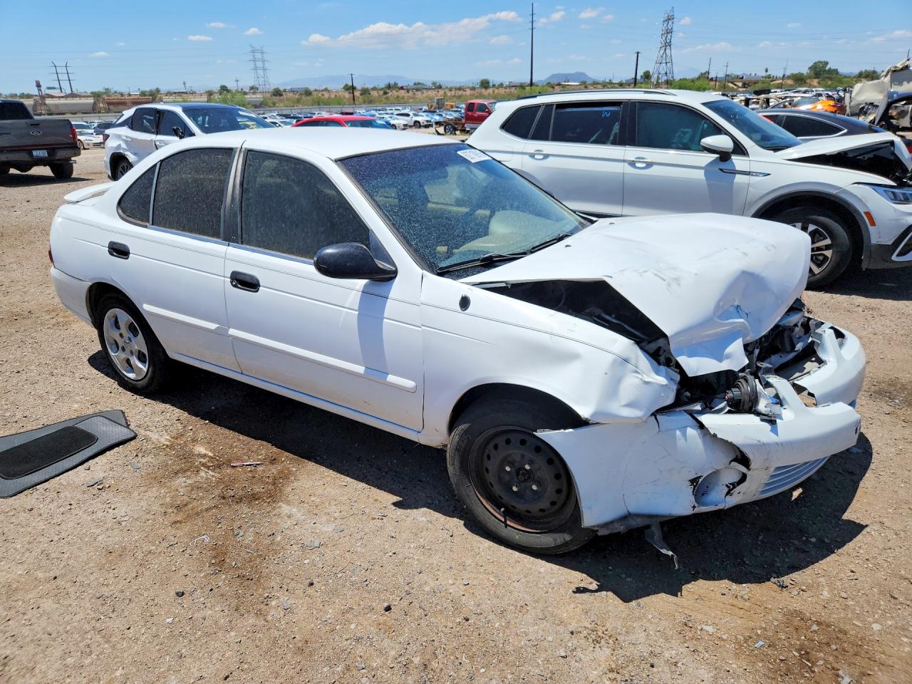 2003 Nissan Sentra Xe White vin: 3N1CB51D43L788605