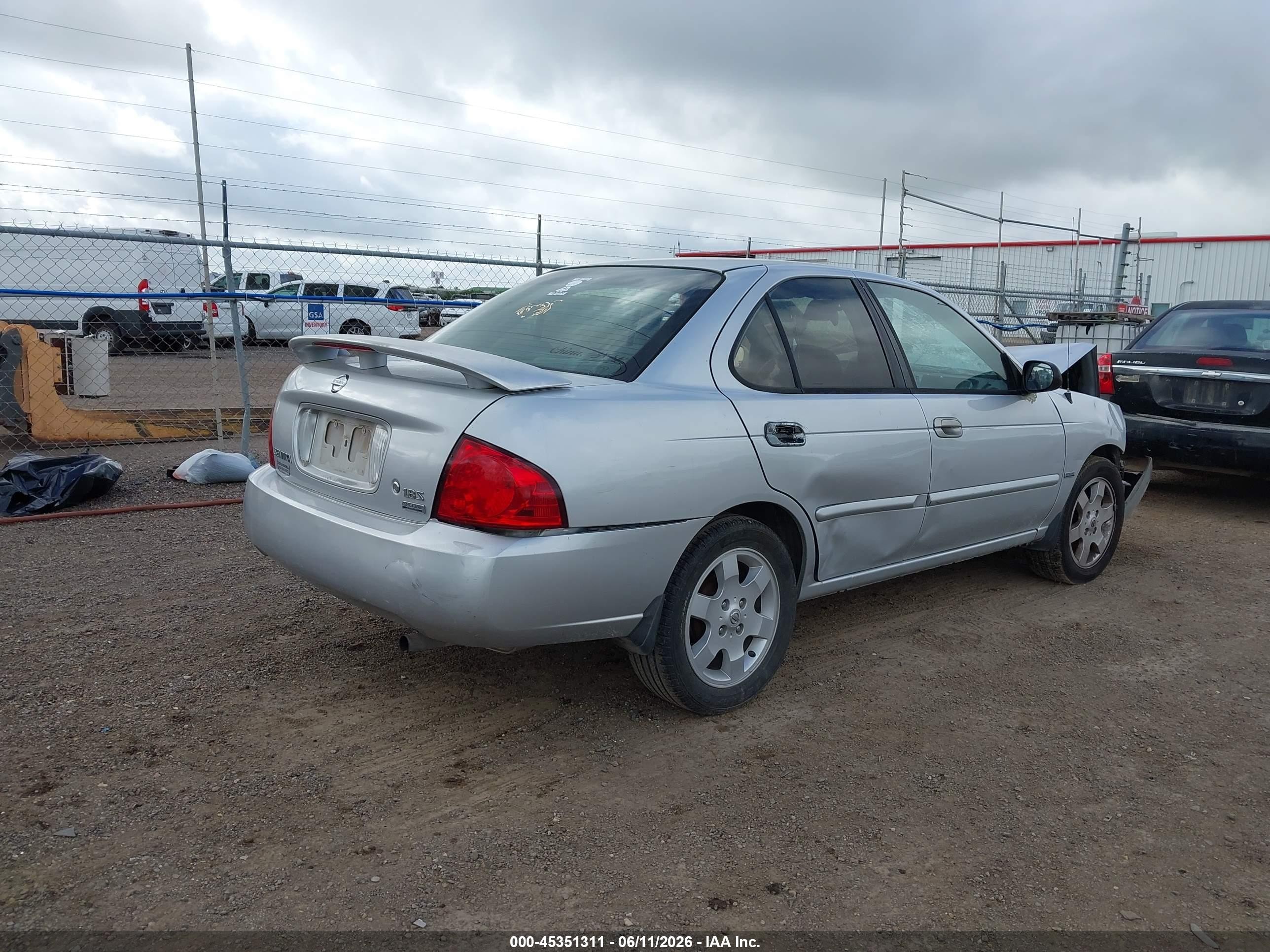 2005 Nissan Sentra 1.8s Silver vin: 3N1CB51D45L488890