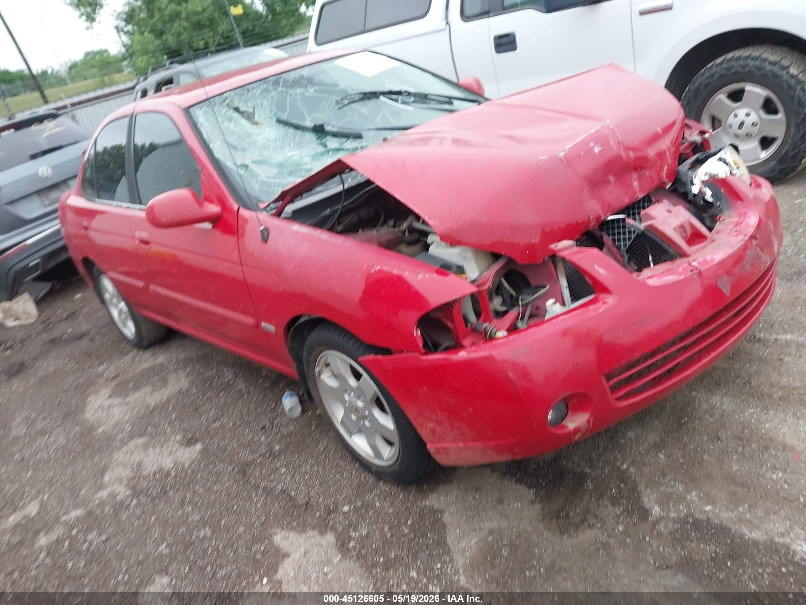 2005 Nissan Sentra 1.8s Red vin: 3N1CB51D45L569386