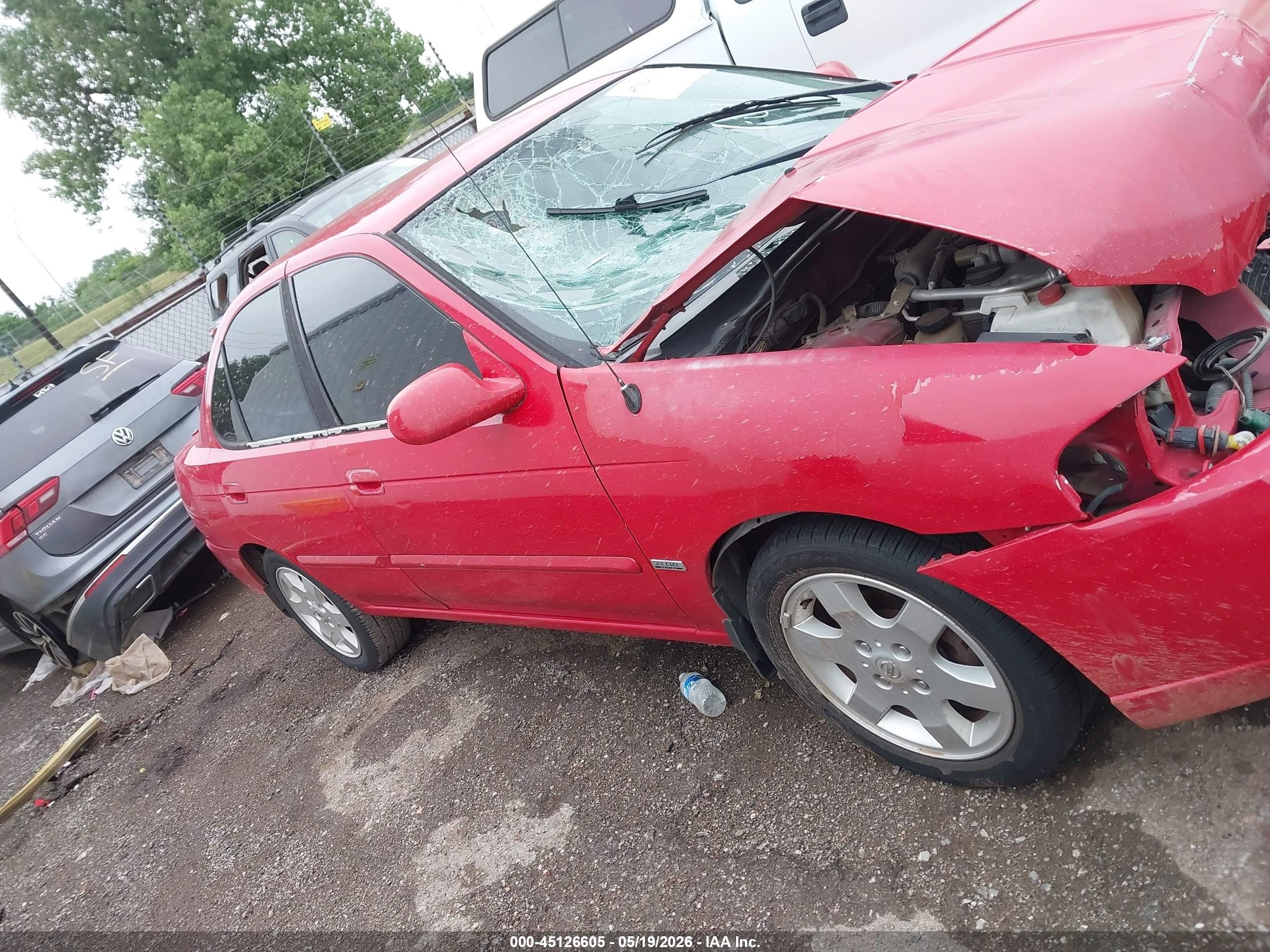 2005 Nissan Sentra 1.8s Red vin: 3N1CB51D45L569386
