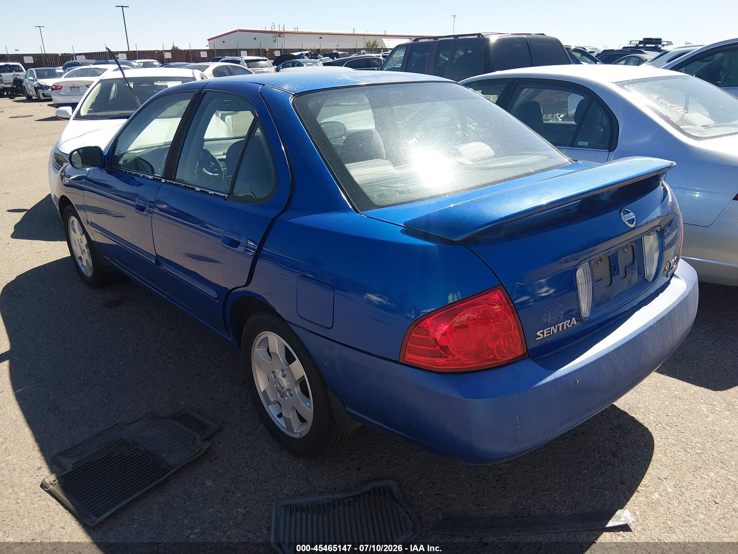 2006 Nissan Sentra 1.8s Blue vin: 3N1CB51D46L512459