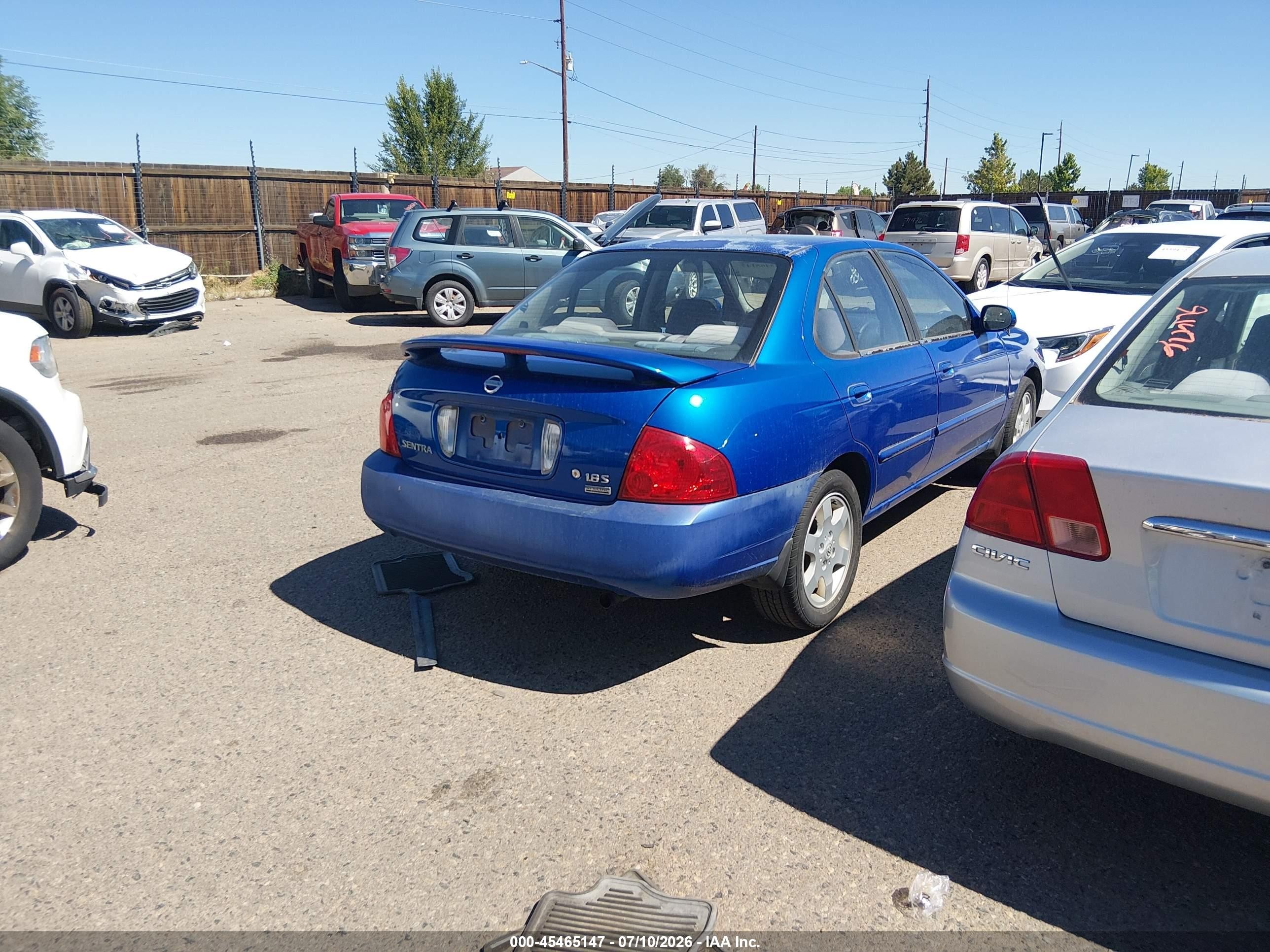 2006 Nissan Sentra 1.8s Blue vin: 3N1CB51D46L512459
