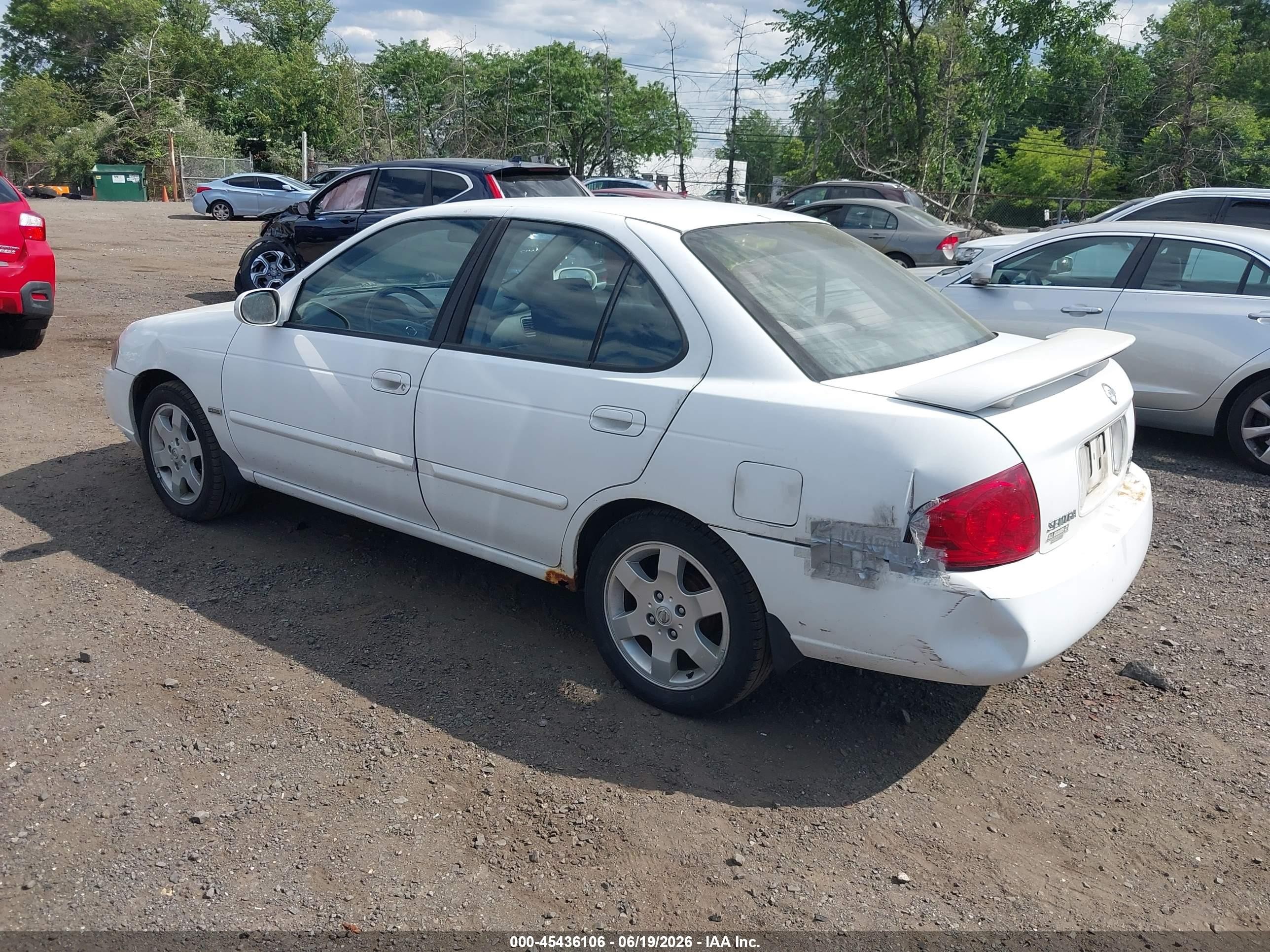 2006 Nissan Sentra 1.8s White vin: 3N1CB51D46L516219