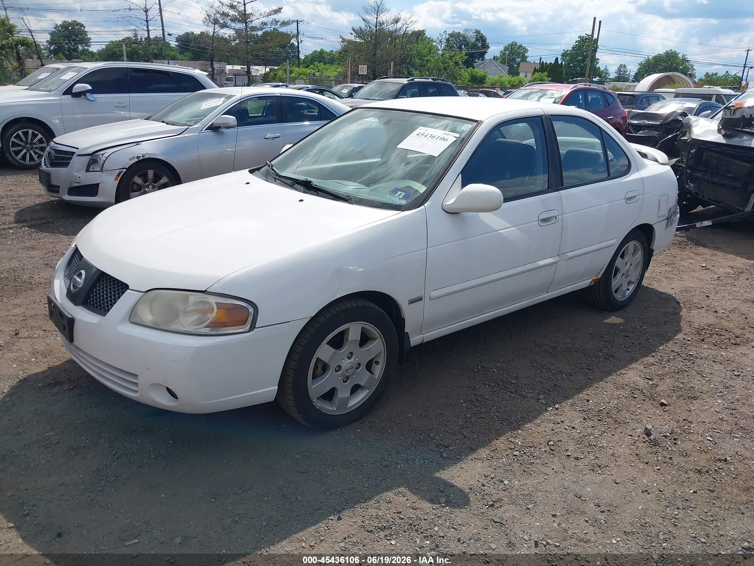 2006 Nissan Sentra 1.8s White vin: 3N1CB51D46L516219