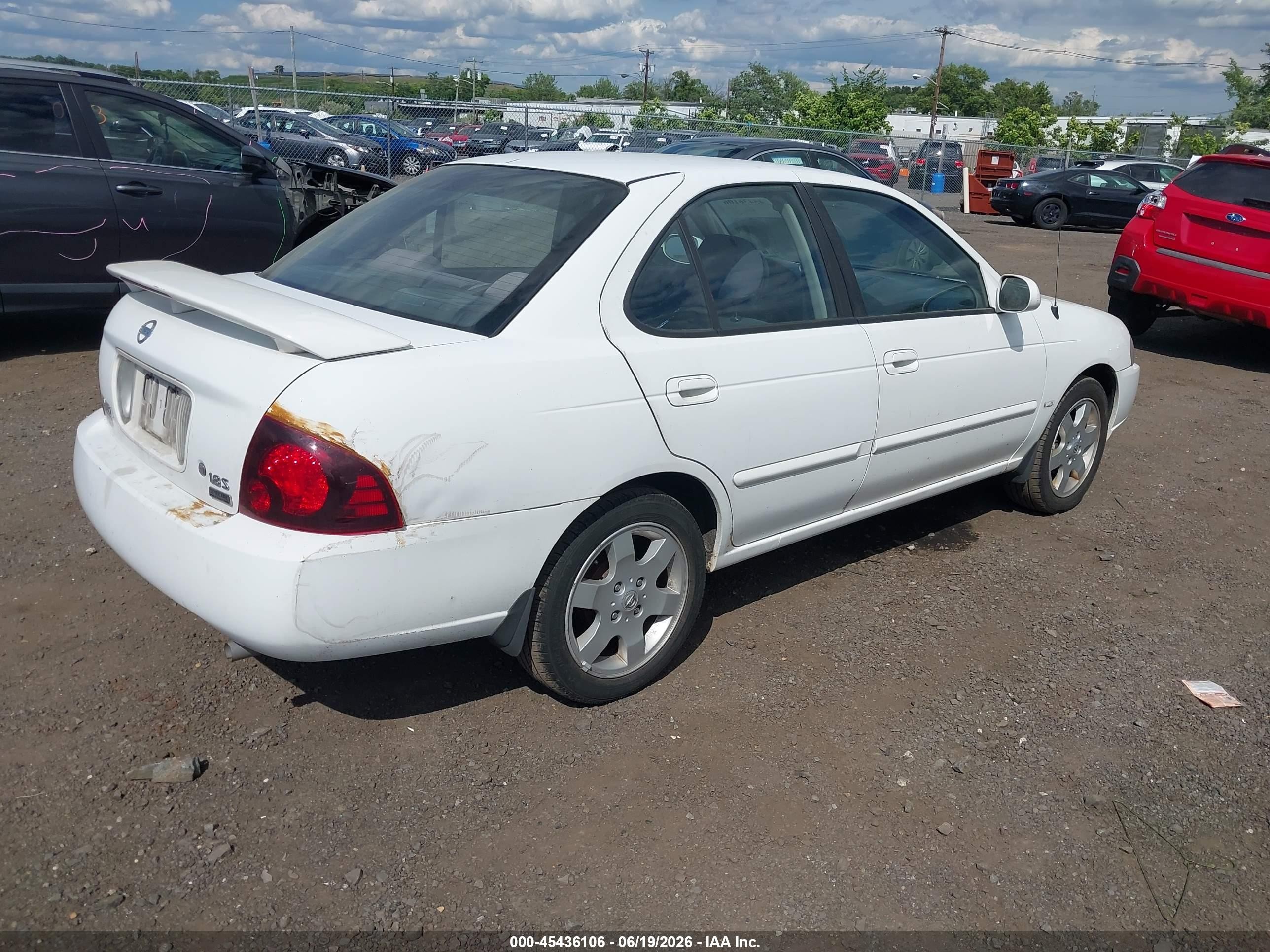 2006 Nissan Sentra 1.8s White vin: 3N1CB51D46L516219