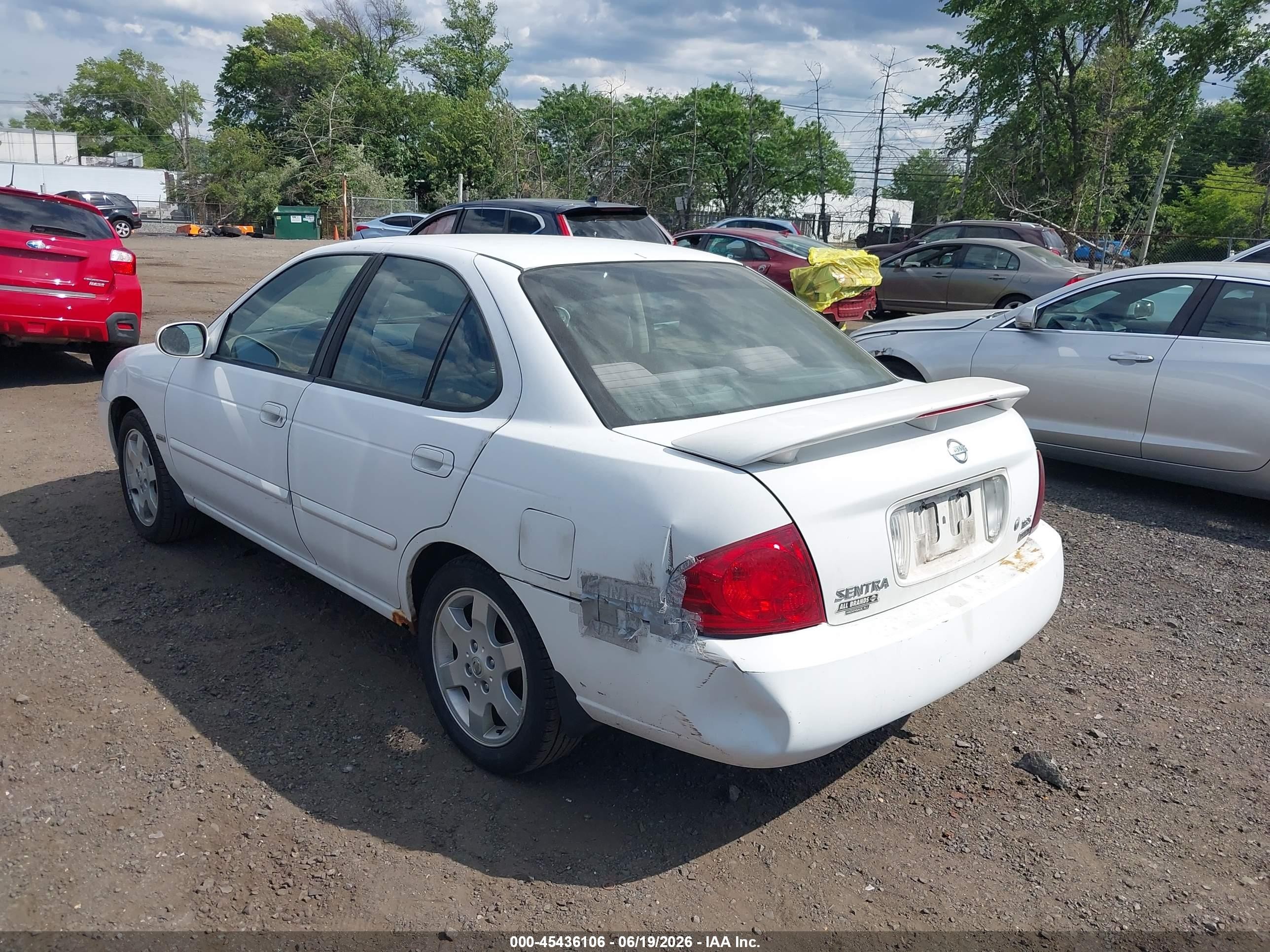 2006 Nissan Sentra 1.8s White vin: 3N1CB51D46L516219