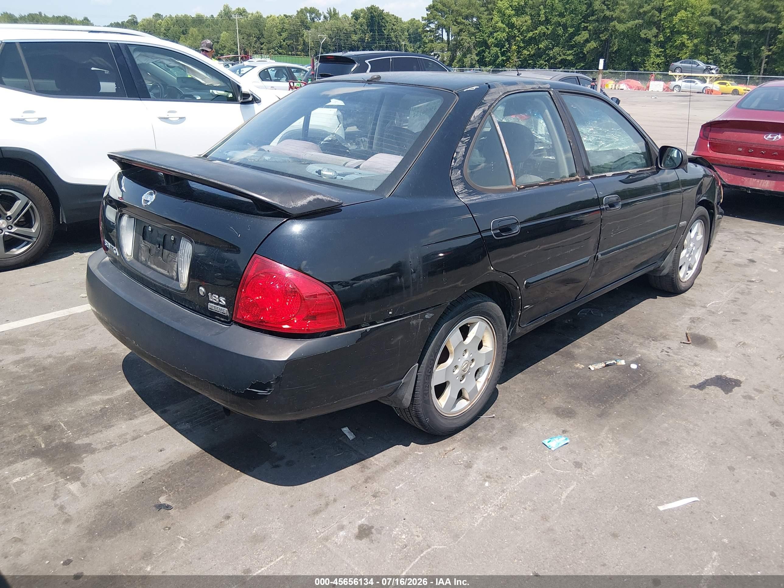 2006 Nissan Sentra 1.8s Черный vin: 3N1CB51D46L538124