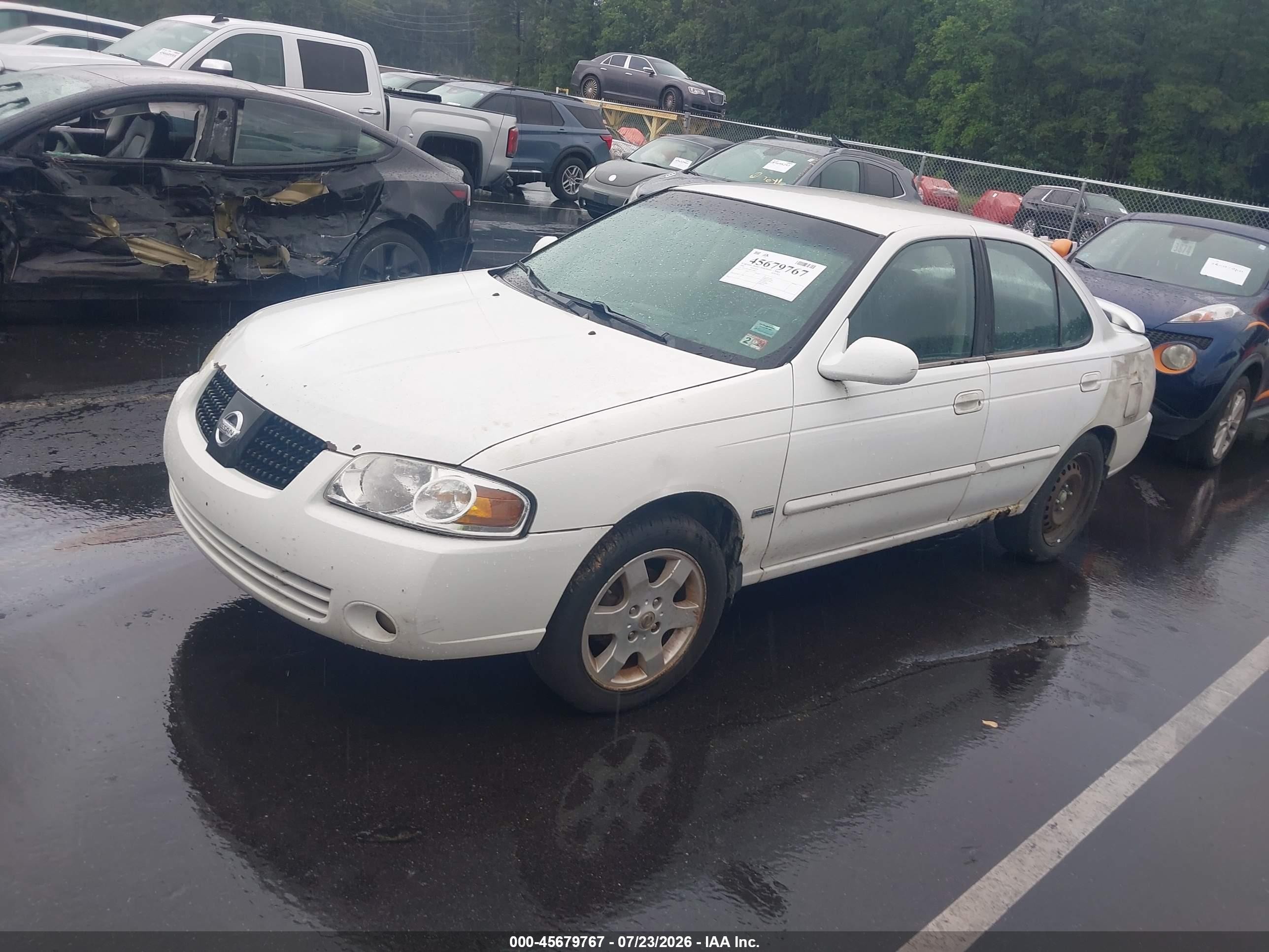 2006 Nissan Sentra 1.8s White vin: 3N1CB51D46L558017