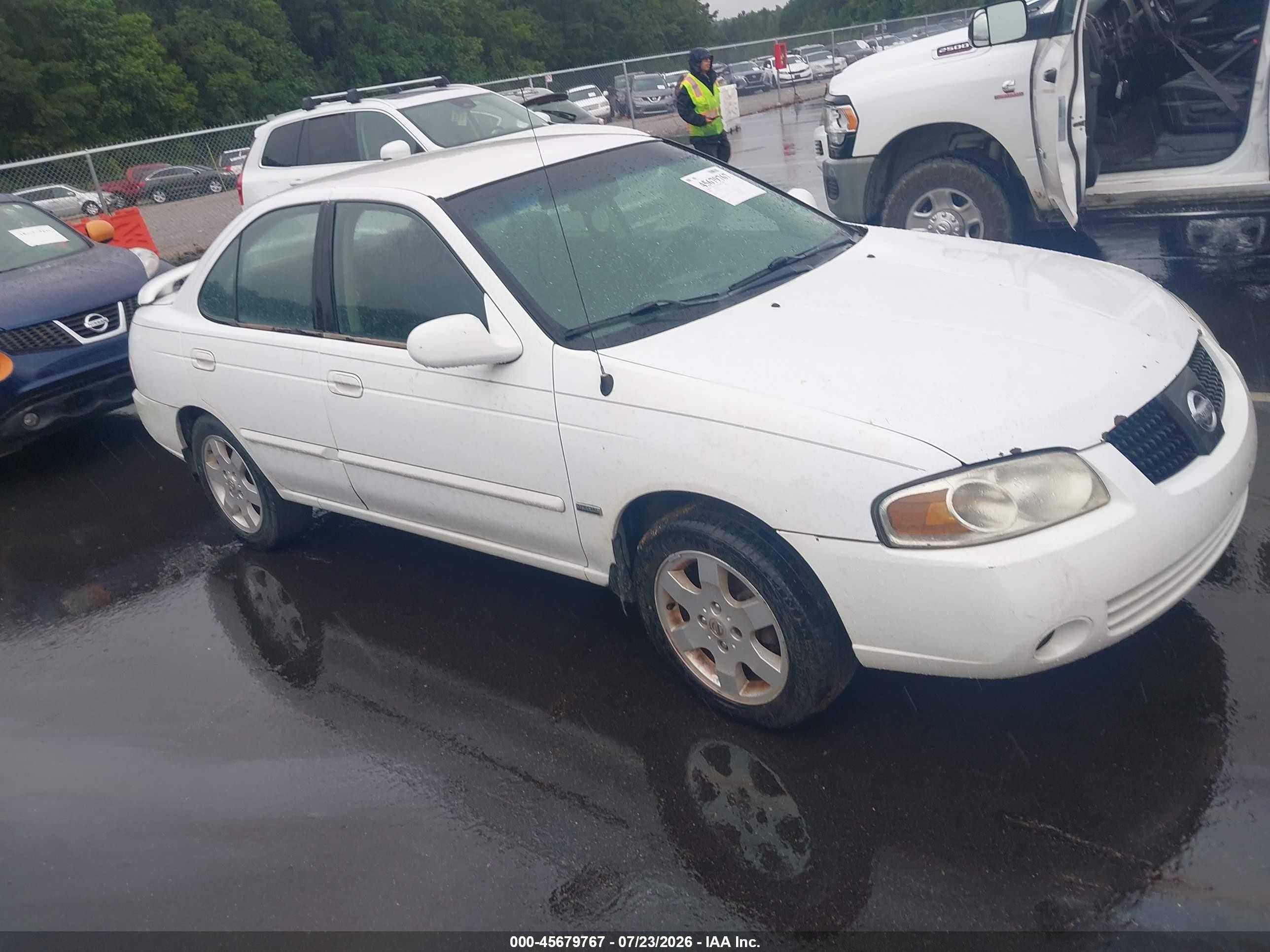 2006 Nissan Sentra 1.8s White vin: 3N1CB51D46L558017