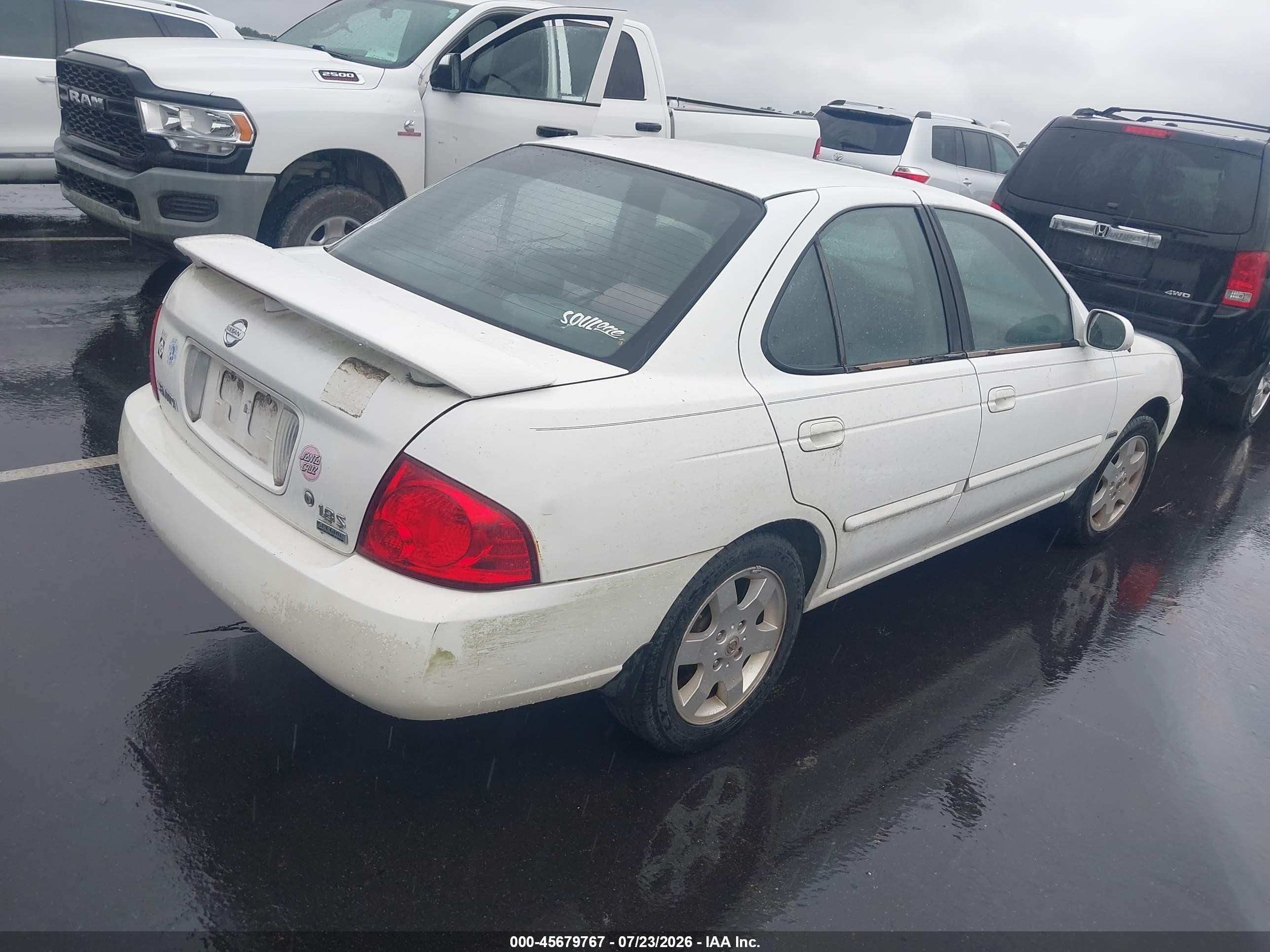 2006 Nissan Sentra 1.8s White vin: 3N1CB51D46L558017
