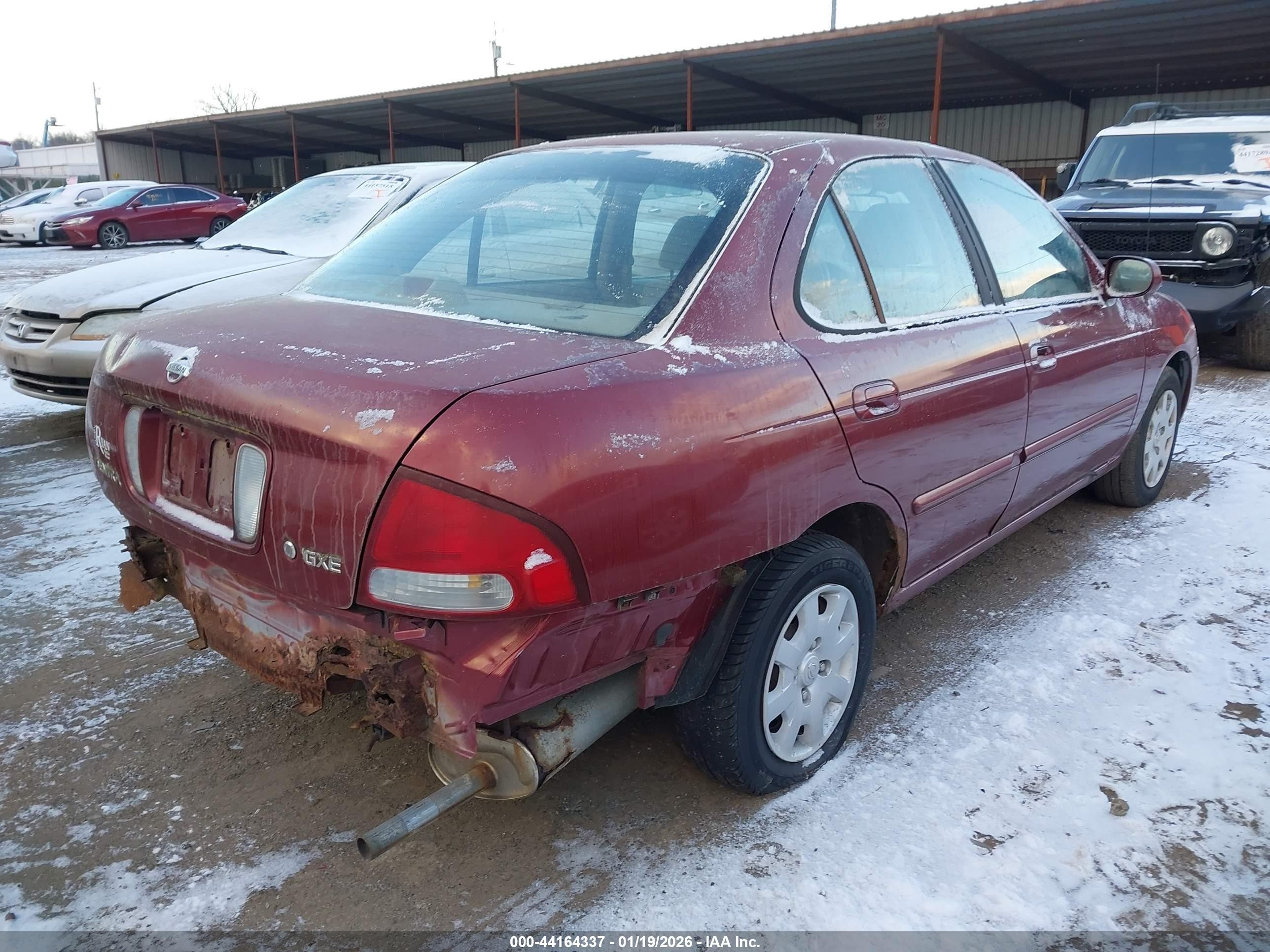 2001 Nissan Sentra Gxe Red vin: 3N1CB51D51L443791