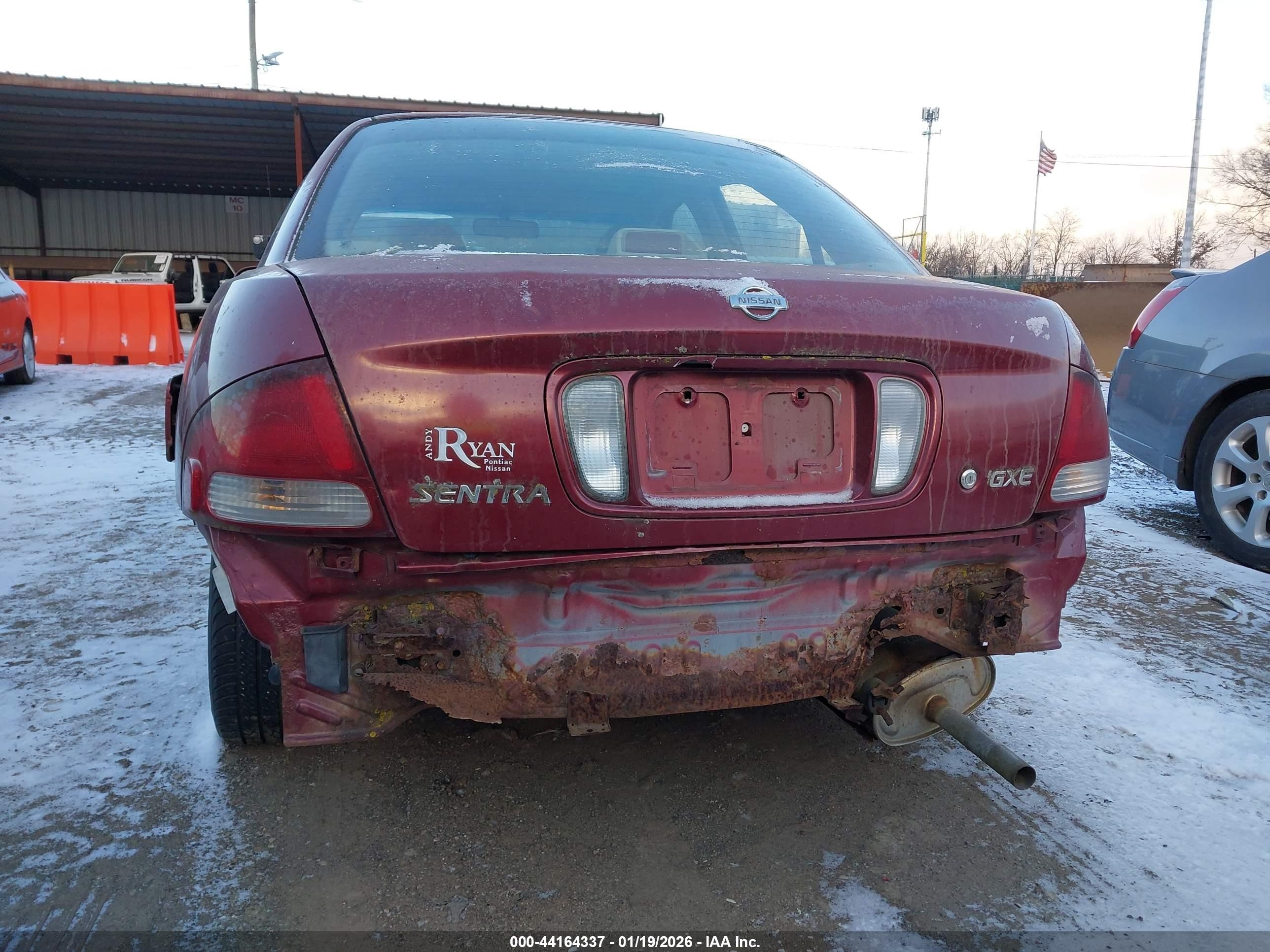 2001 Nissan Sentra Gxe Red vin: 3N1CB51D51L443791