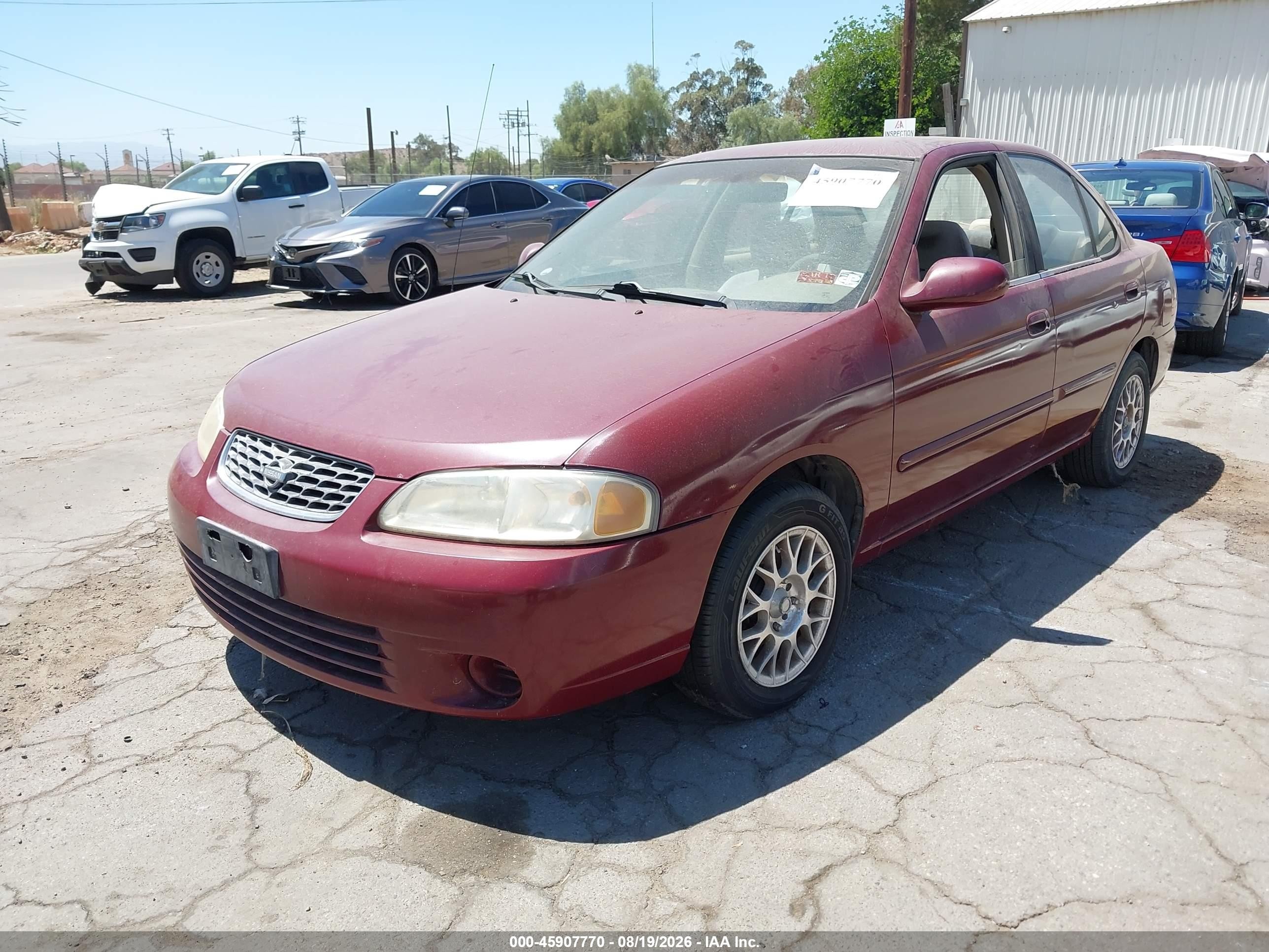 2001 Nissan Sentra Gxe Burgundy vin: 3N1CB51D51L447520