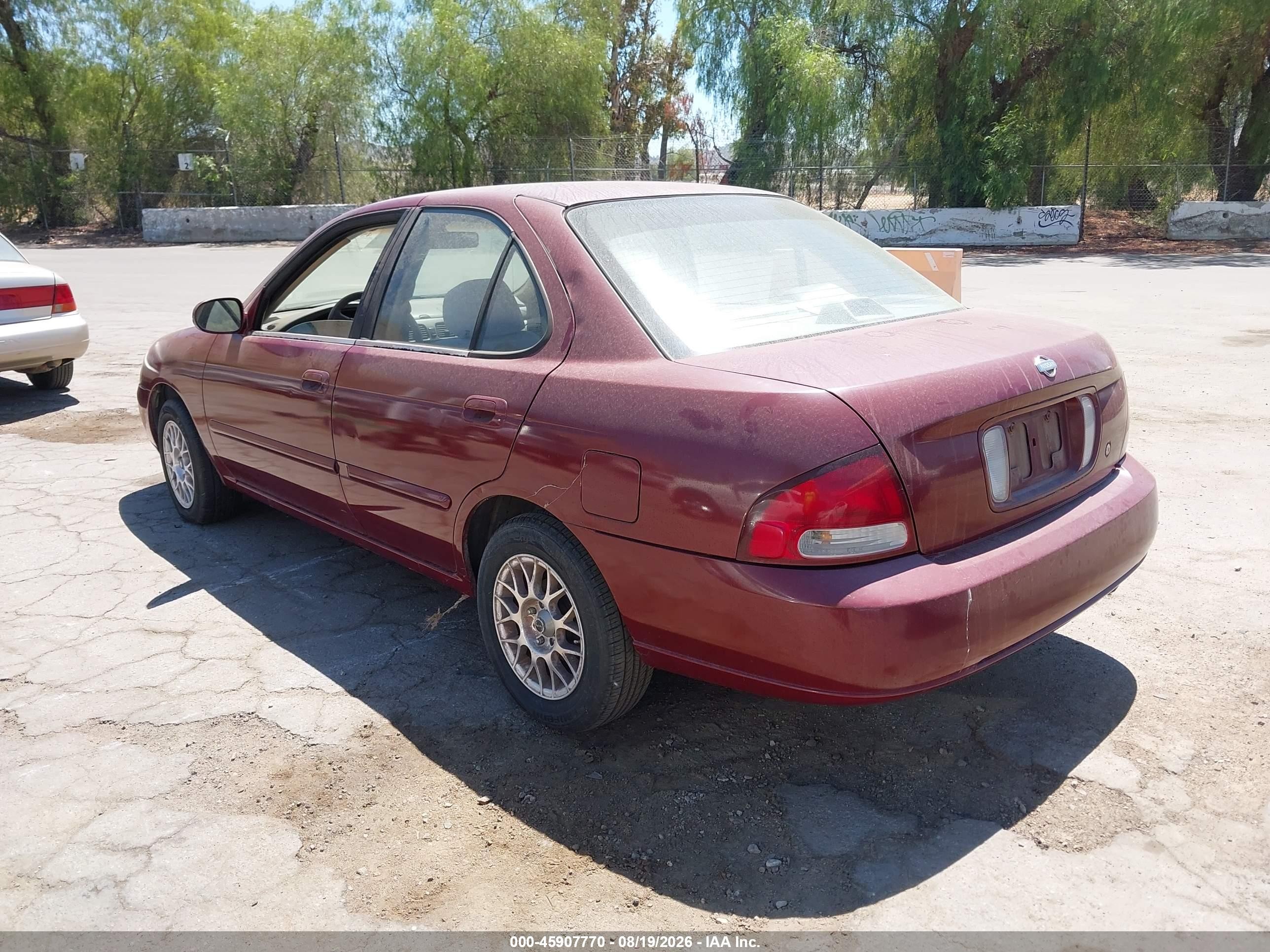 2001 Nissan Sentra Gxe Burgundy vin: 3N1CB51D51L447520