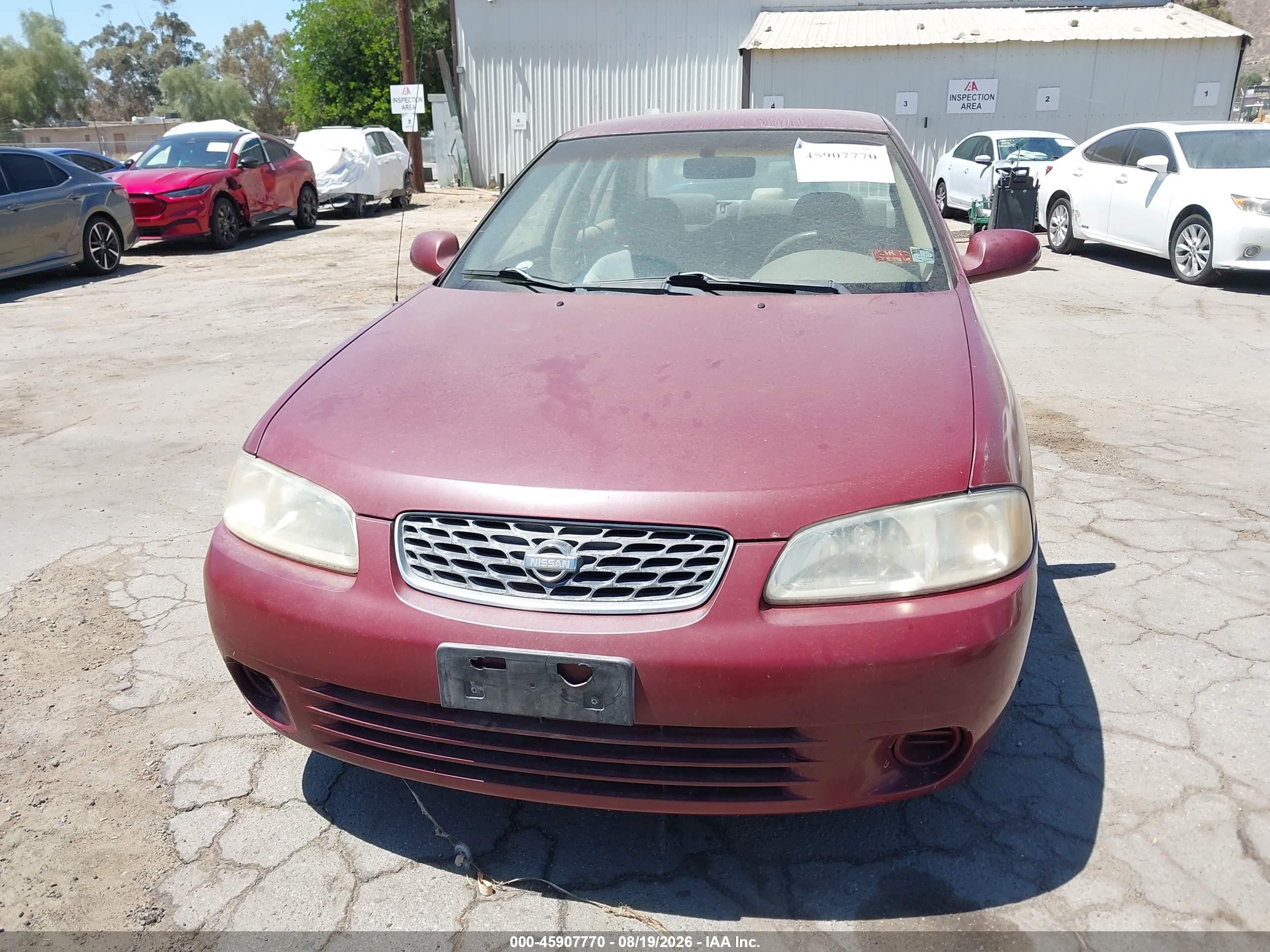 2001 Nissan Sentra Gxe Burgundy vin: 3N1CB51D51L447520