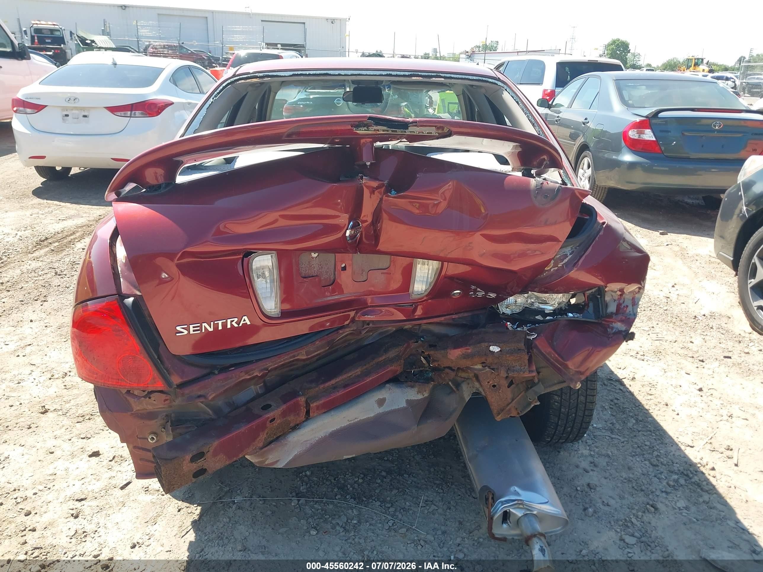 2005 Nissan Sentra 1.8s Burgundy vin: 3N1CB51D55L462492