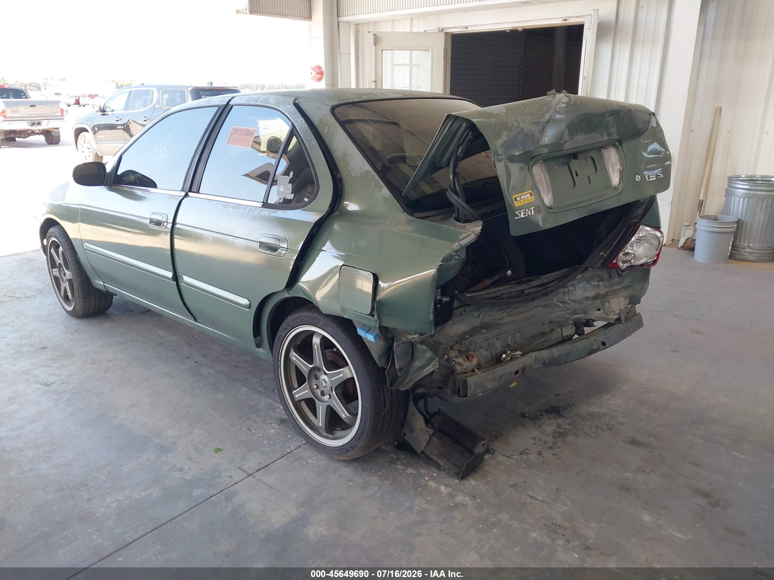 2006 Nissan Sentra 1.8s Green vin: 3N1CB51D56L457956