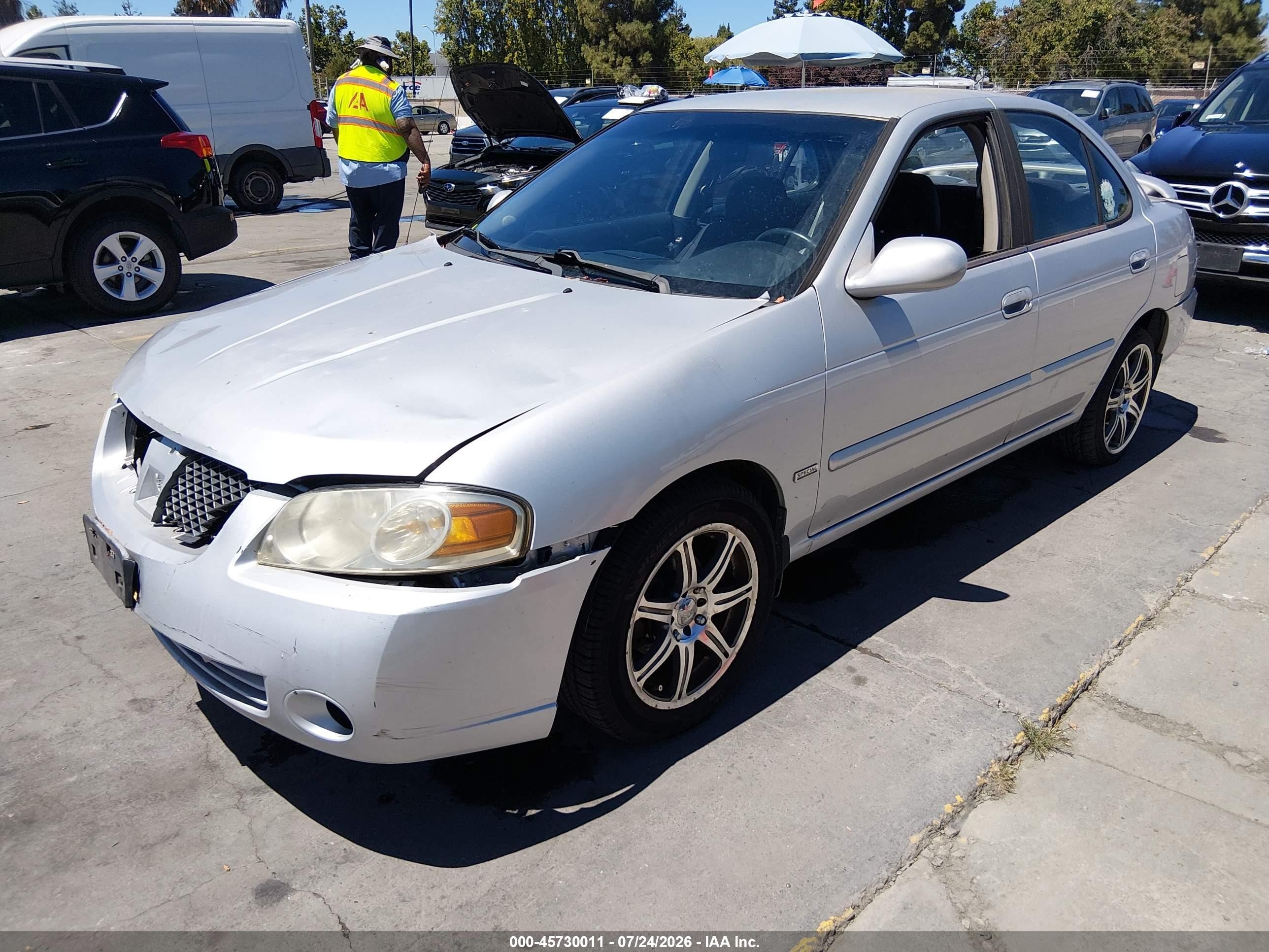 2006 Nissan Sentra 1.8s Silver vin: 3N1CB51D56L463742