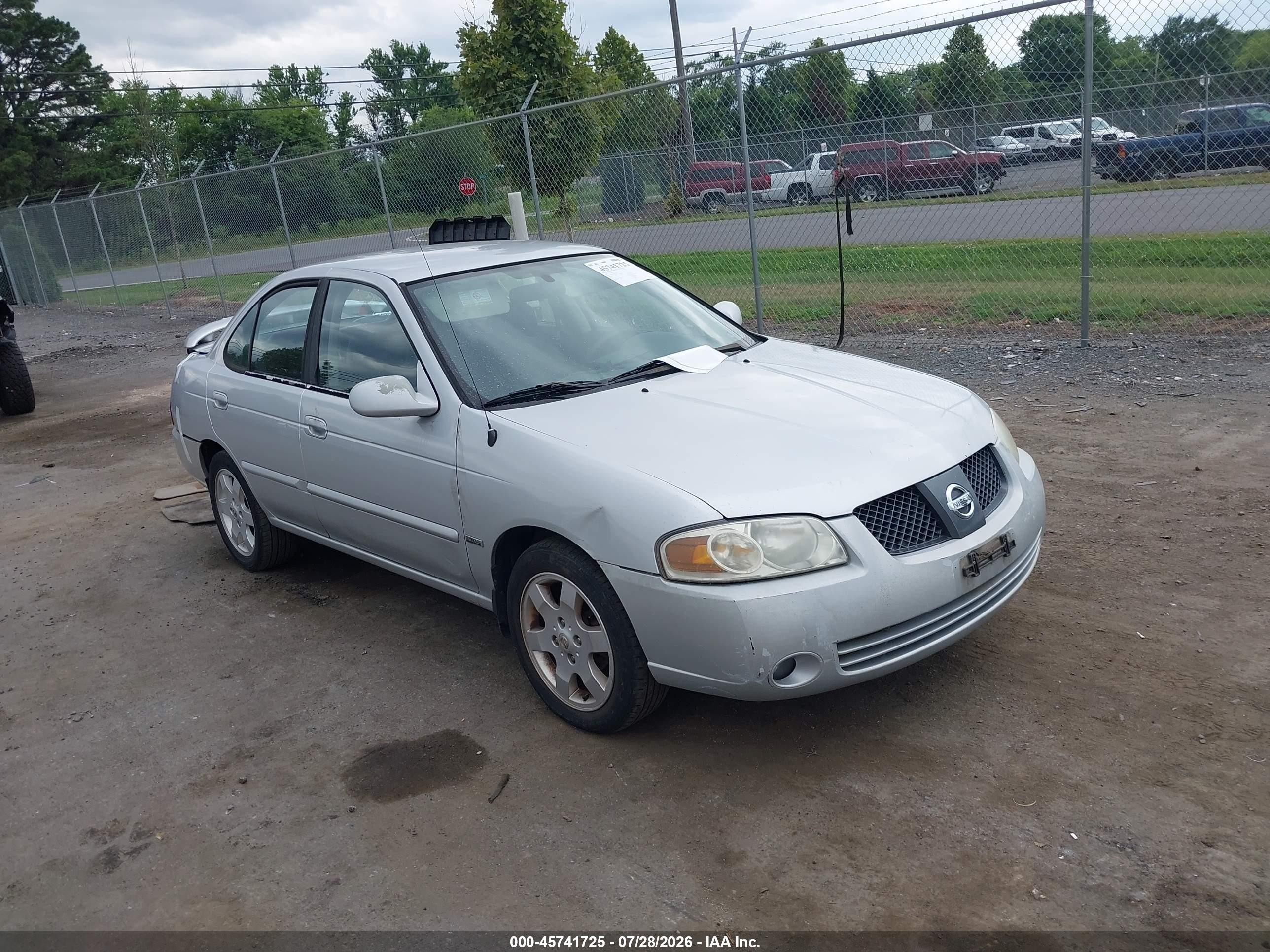 2006 Nissan Sentra 1.8s Silver vin: 3N1CB51D56L511885