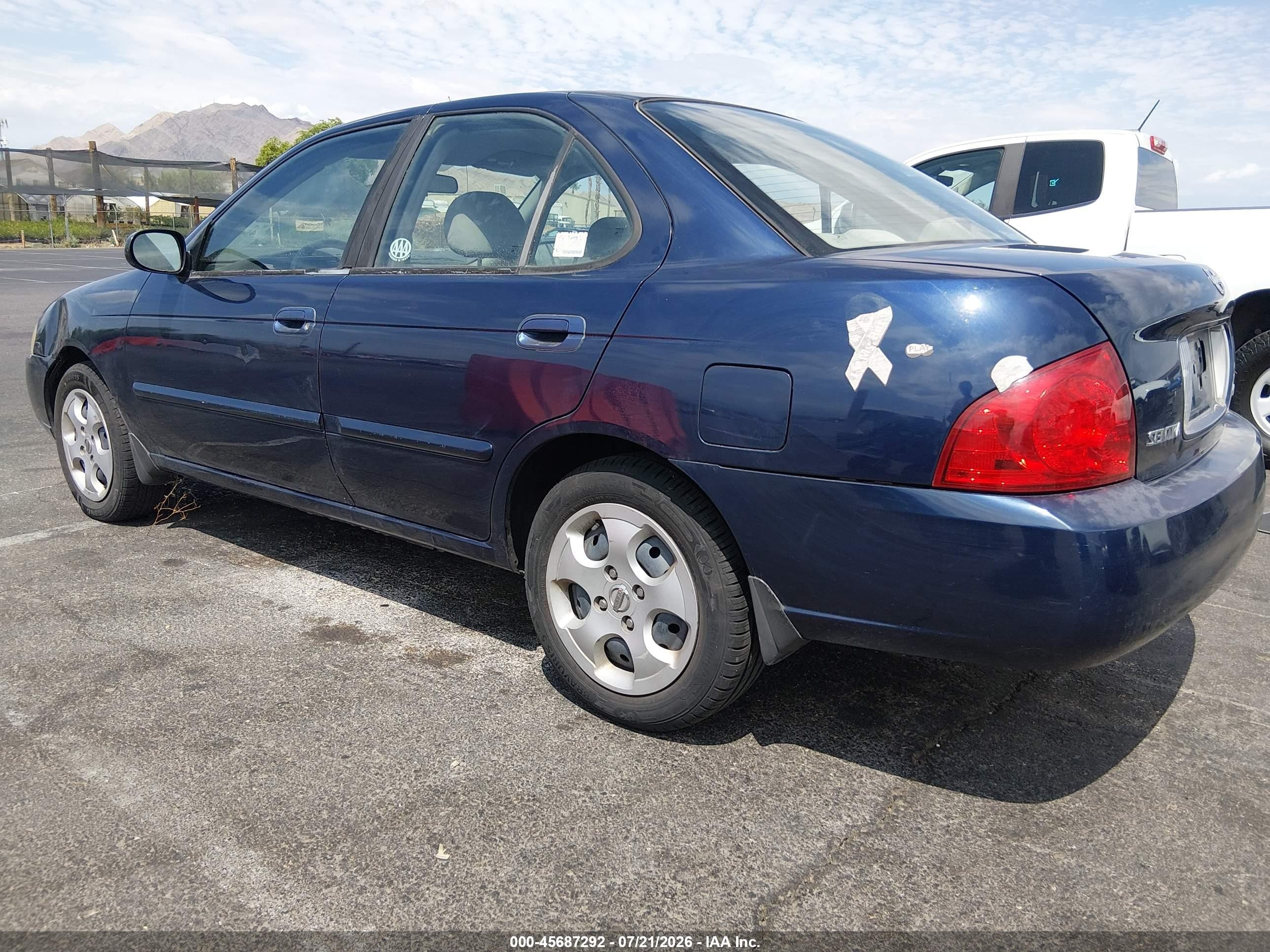 2006 Nissan Sentra 1.8 Blue vin: 3N1CB51D56L536592