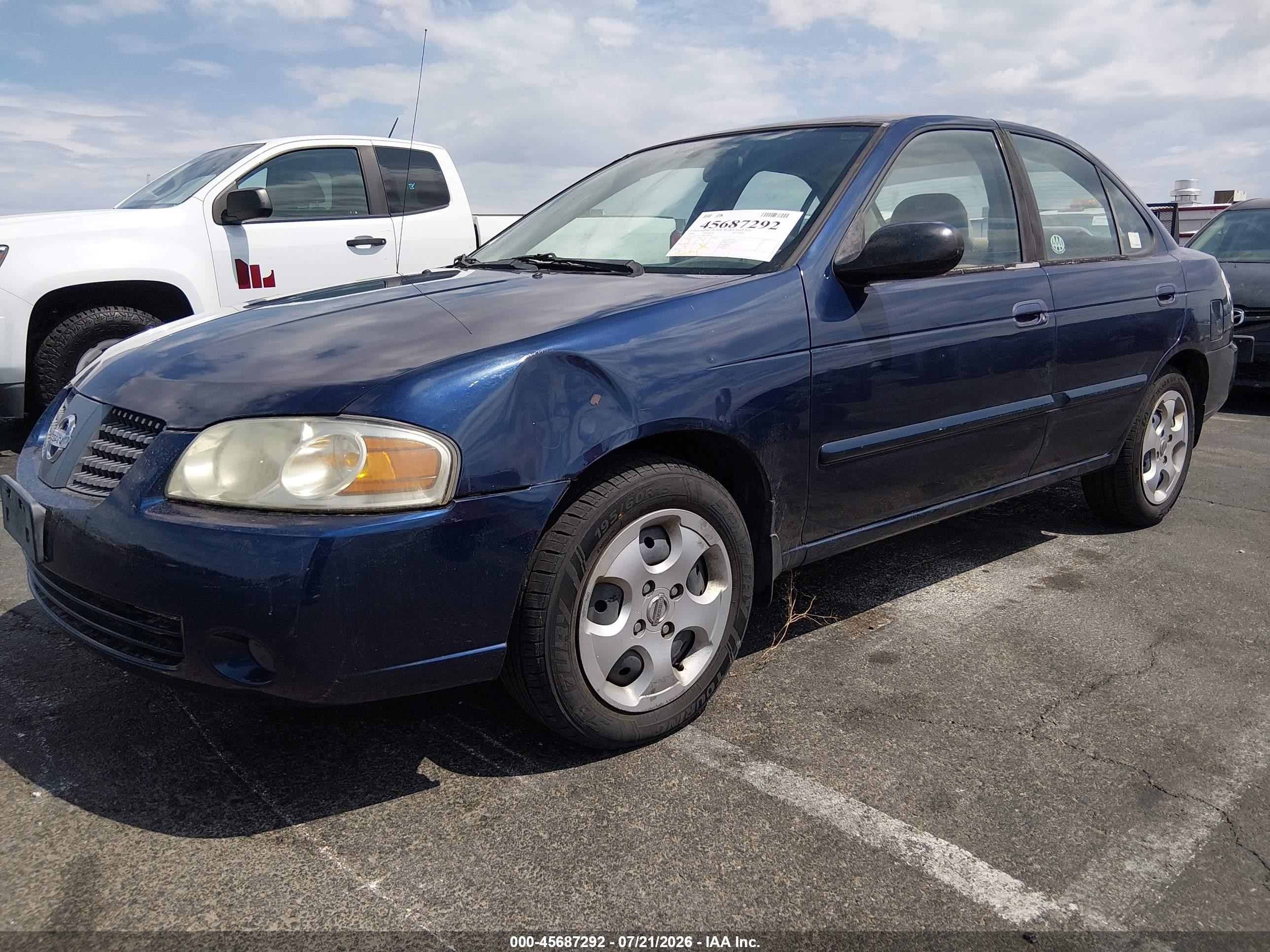 2006 Nissan Sentra 1.8 Blue vin: 3N1CB51D56L536592