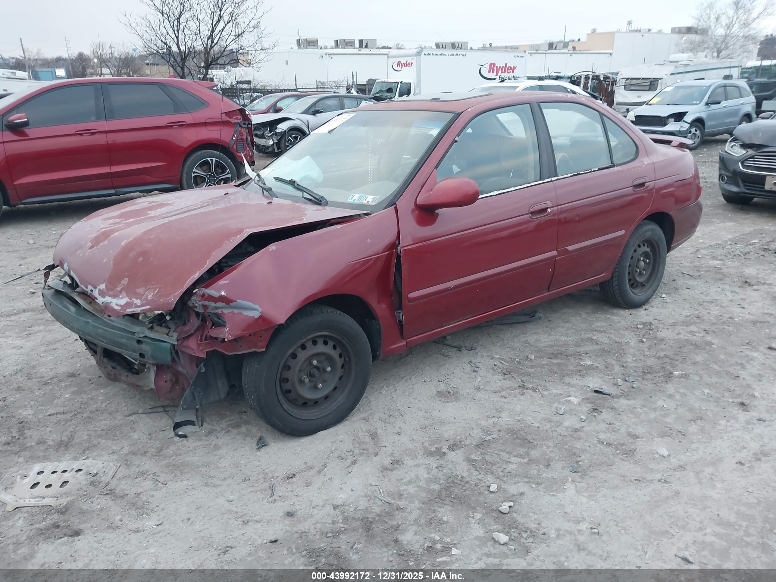 2000 Nissan Sentra   Burgundy vin: 3N1CB51D5YL300267