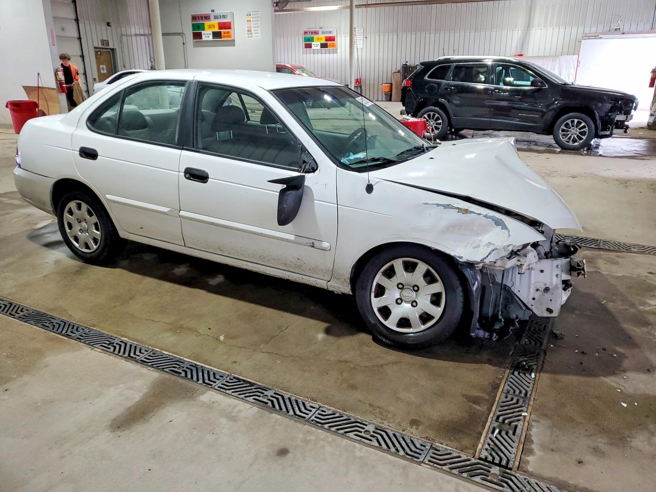 2002 Nissan Sentra Xe White vin: 3N1CB51D62L587478
