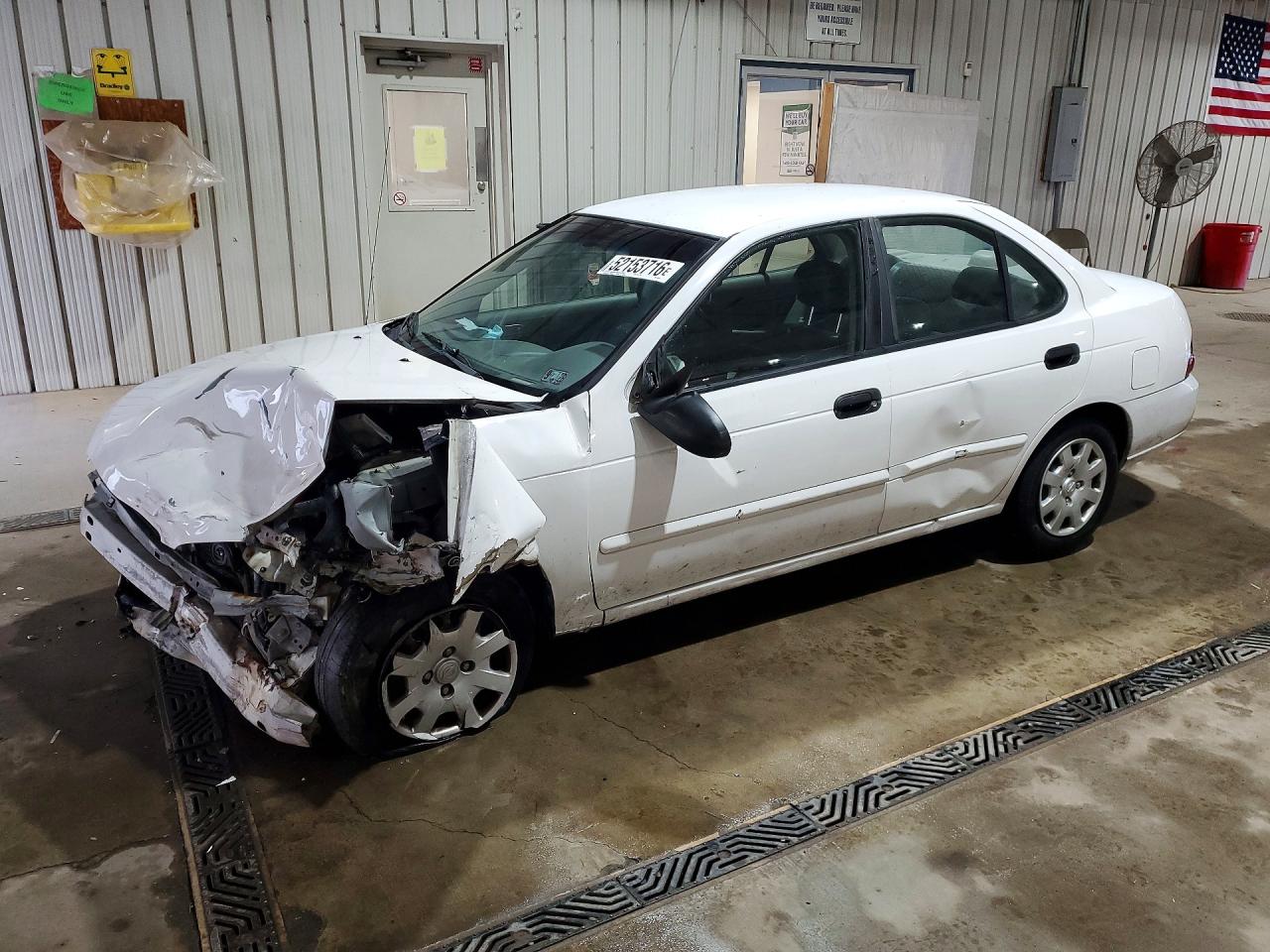 2002 Nissan Sentra Xe White vin: 3N1CB51D62L587478